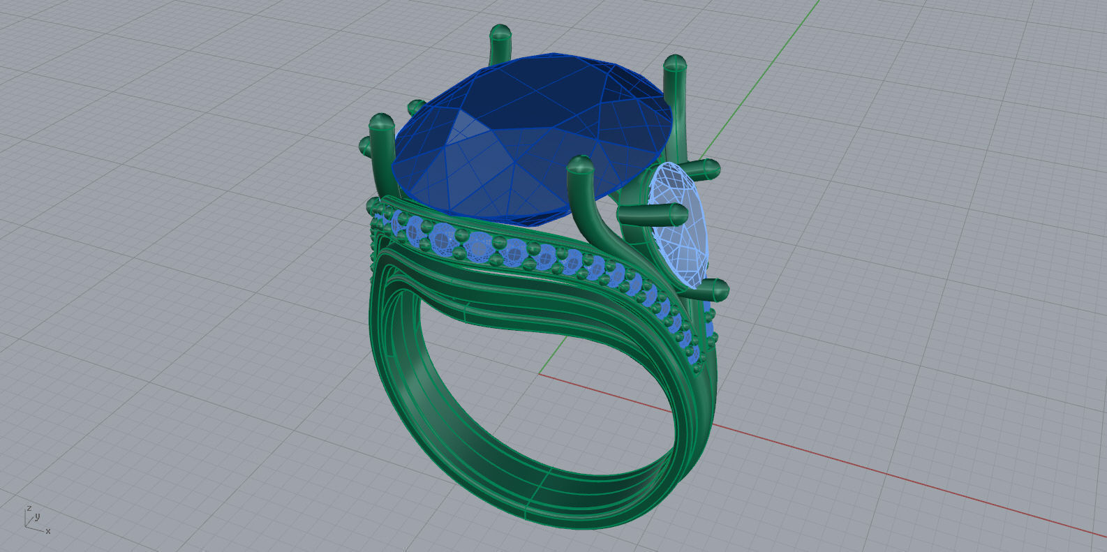 Exquisite Gemstone Rings 3D print model_9