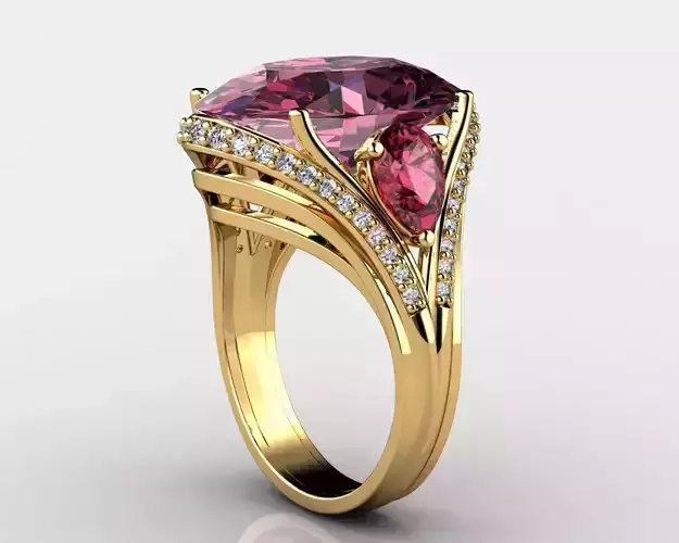 Exquisite Gemstone Rings 3D print model