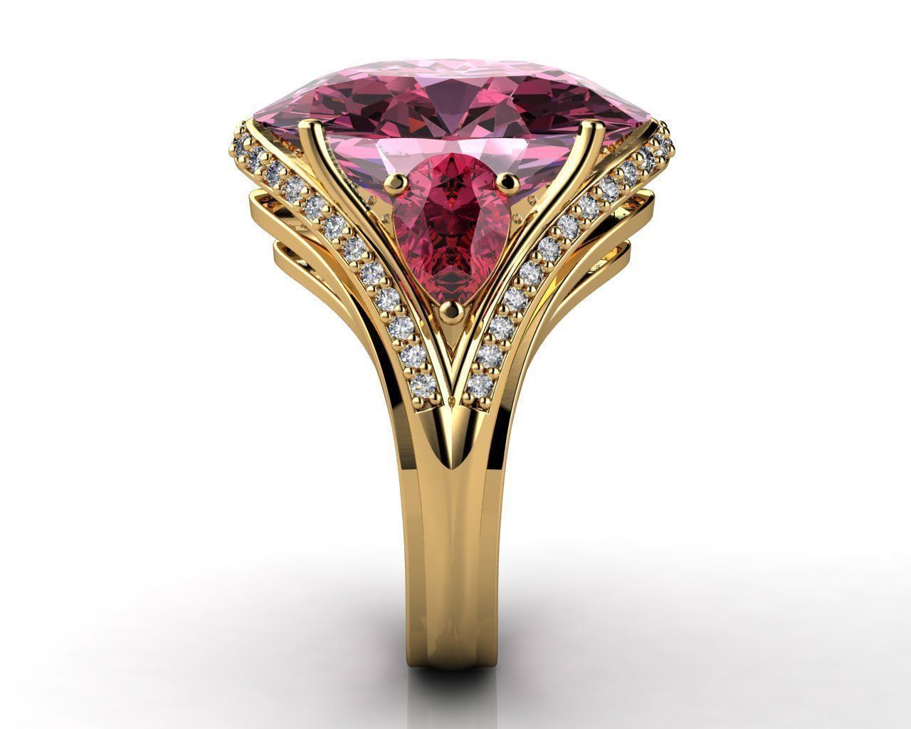 Exquisite Gemstone Rings 3D print model_1