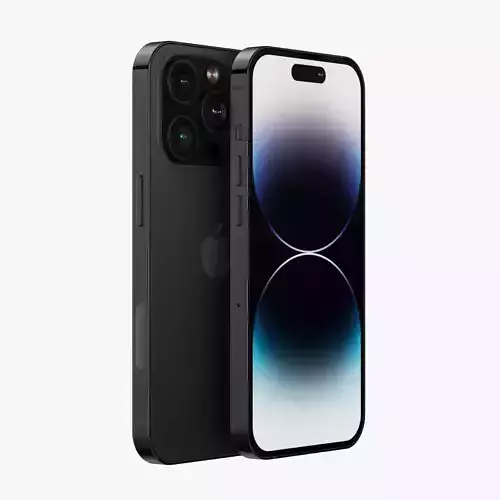 Apple iPhone 14 Pro Space Black Low-poly 3D model