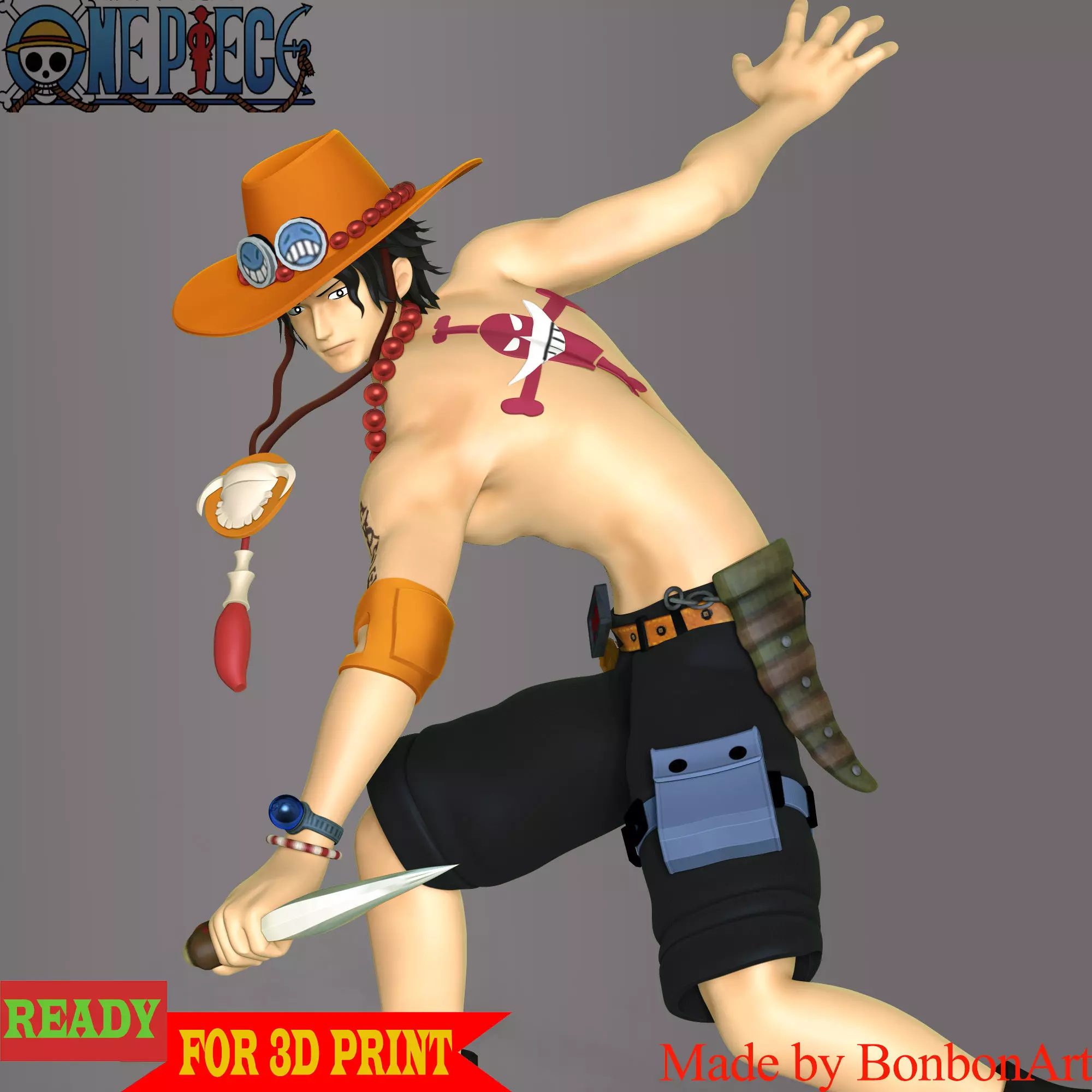 Portgas D-Ace - One Piece 3D print model_0
