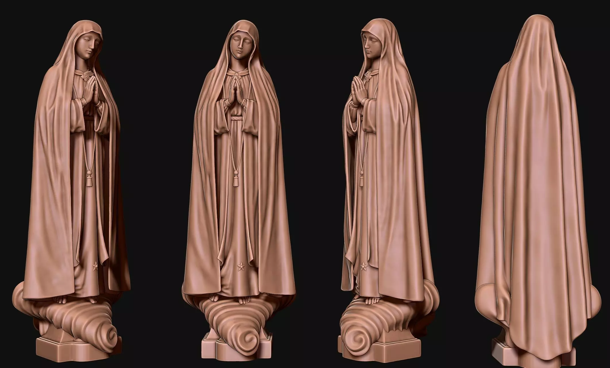 Virgin Fatima - Portugal - Jewerly - Masonry - Carpentry 3D print model