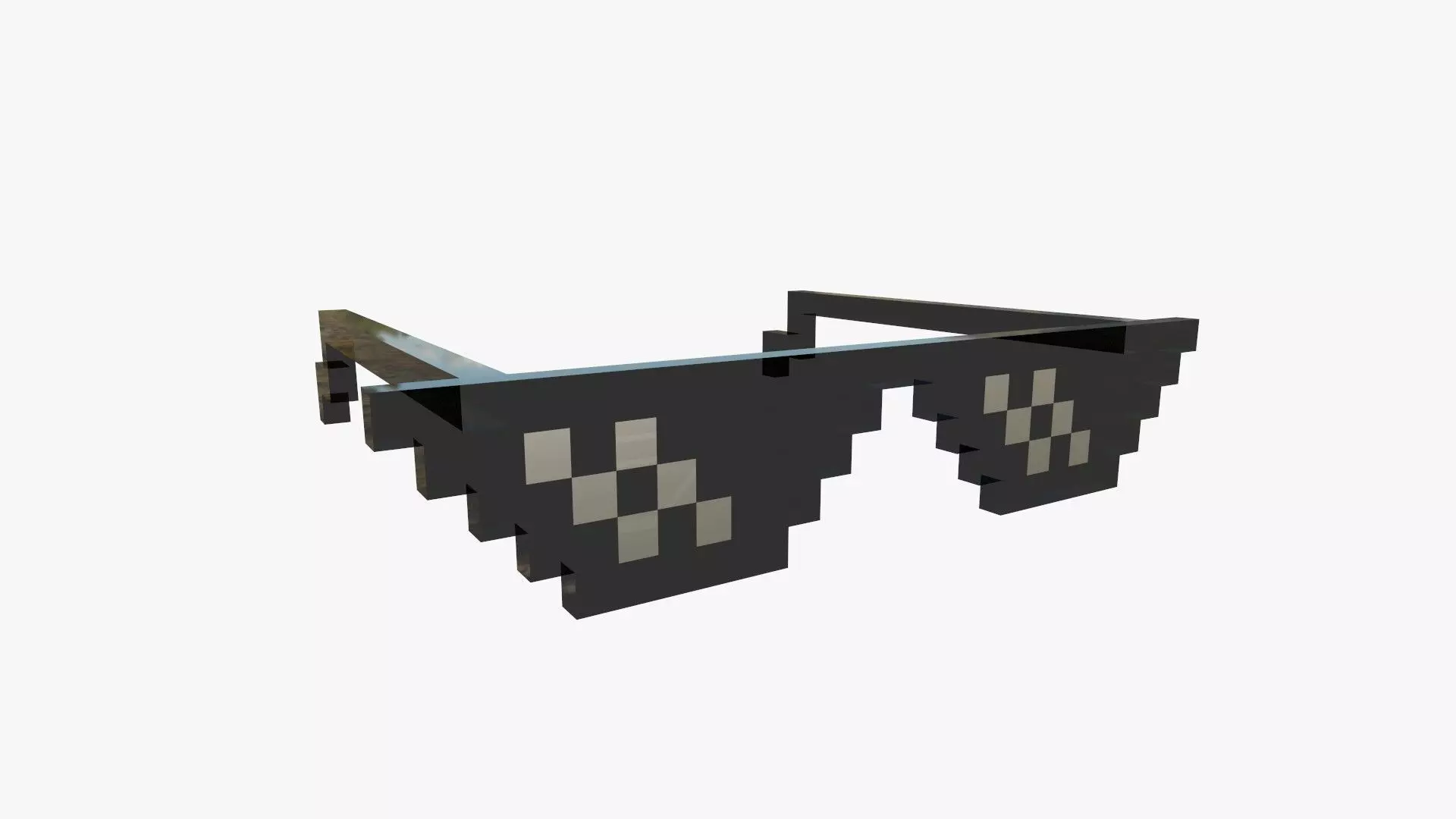 Deal With It Sunglass CGI 02 Transparent - Character Design Low-poly 3D model_0