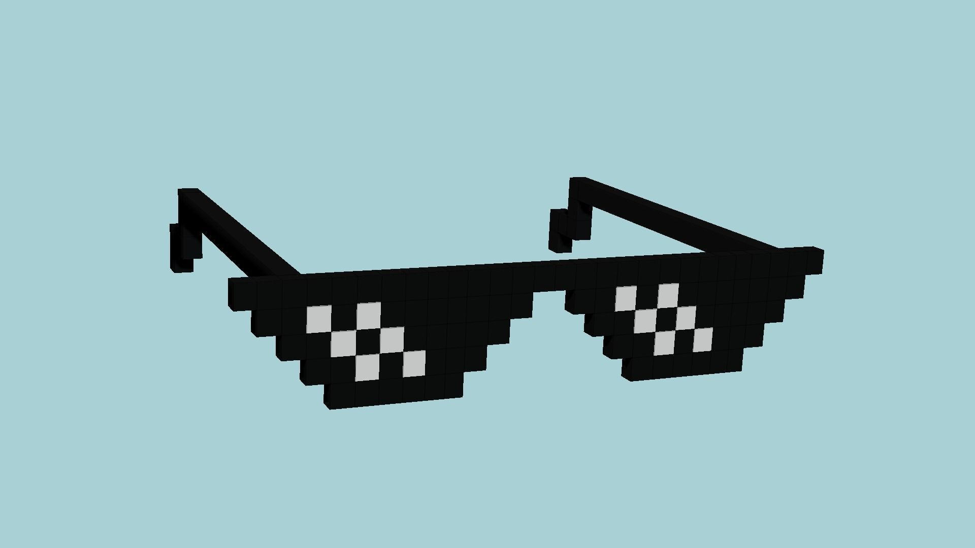 Deal With It Sunglass CGI 02 Transparent - Character Design Low-poly 3D model_6