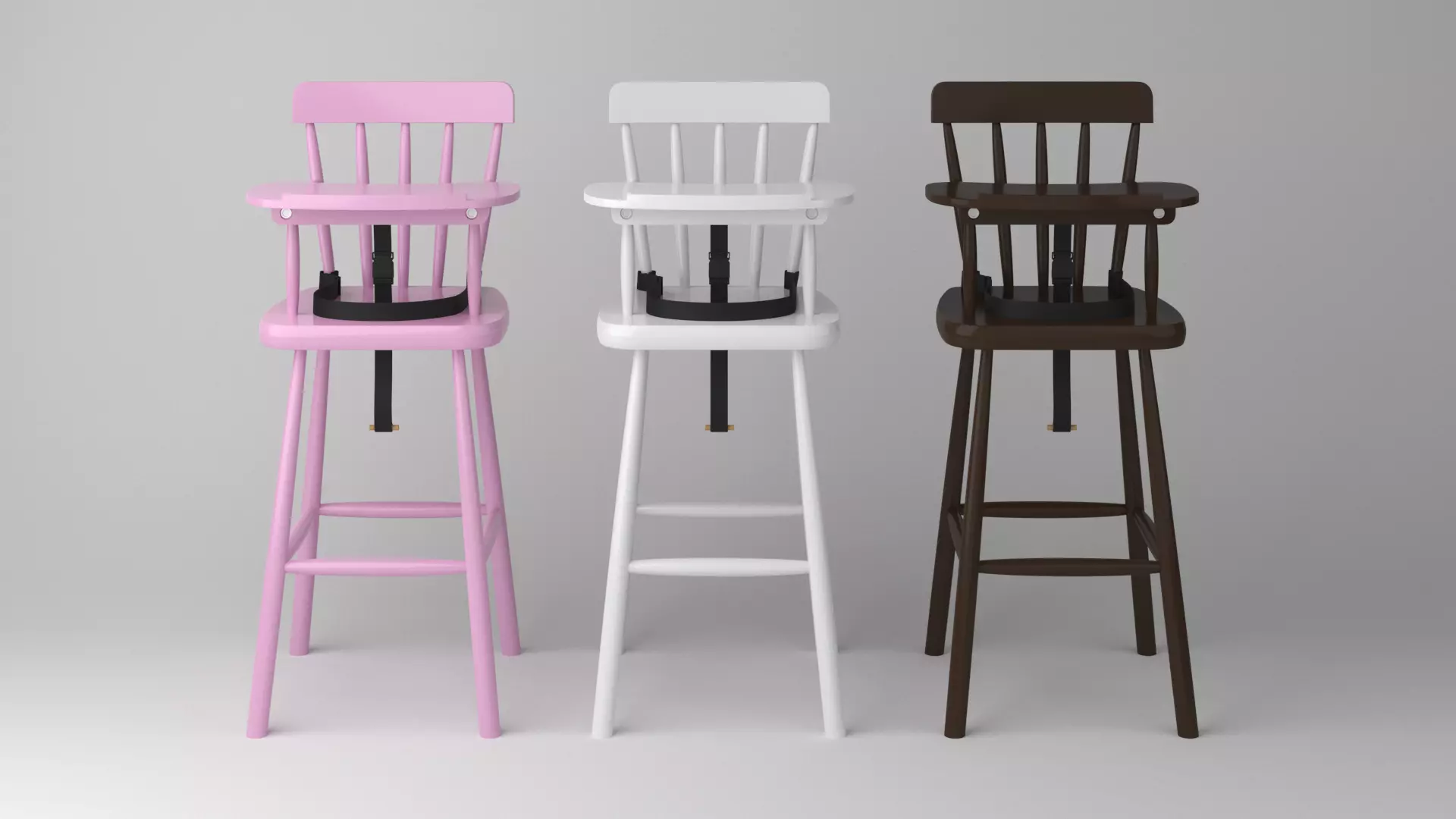 Baby Highchair with table VRAY 3D model_0