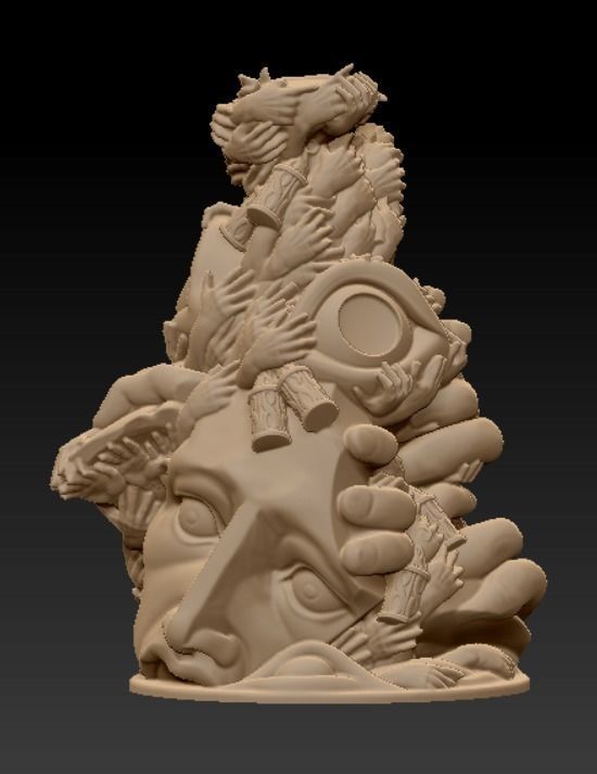 Kingdom Death Monster - The Hand Base 3D print model_2