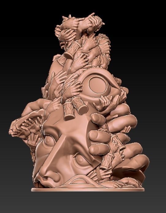 Kingdom Death Monster - The Hand Base 3D print model_4