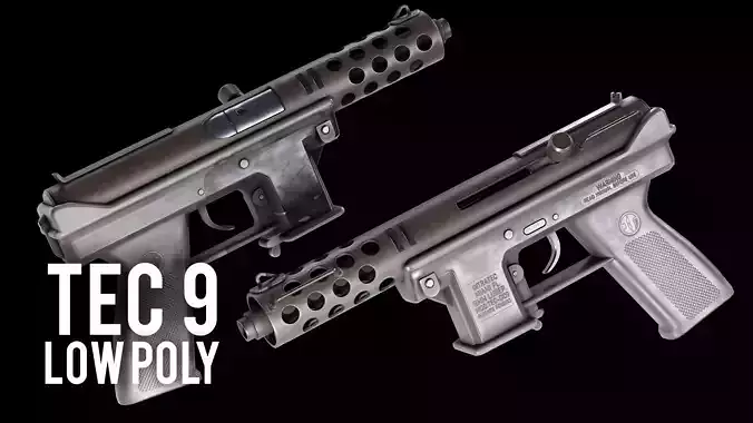 TEC 9 Low Poly Low-poly 3D model
