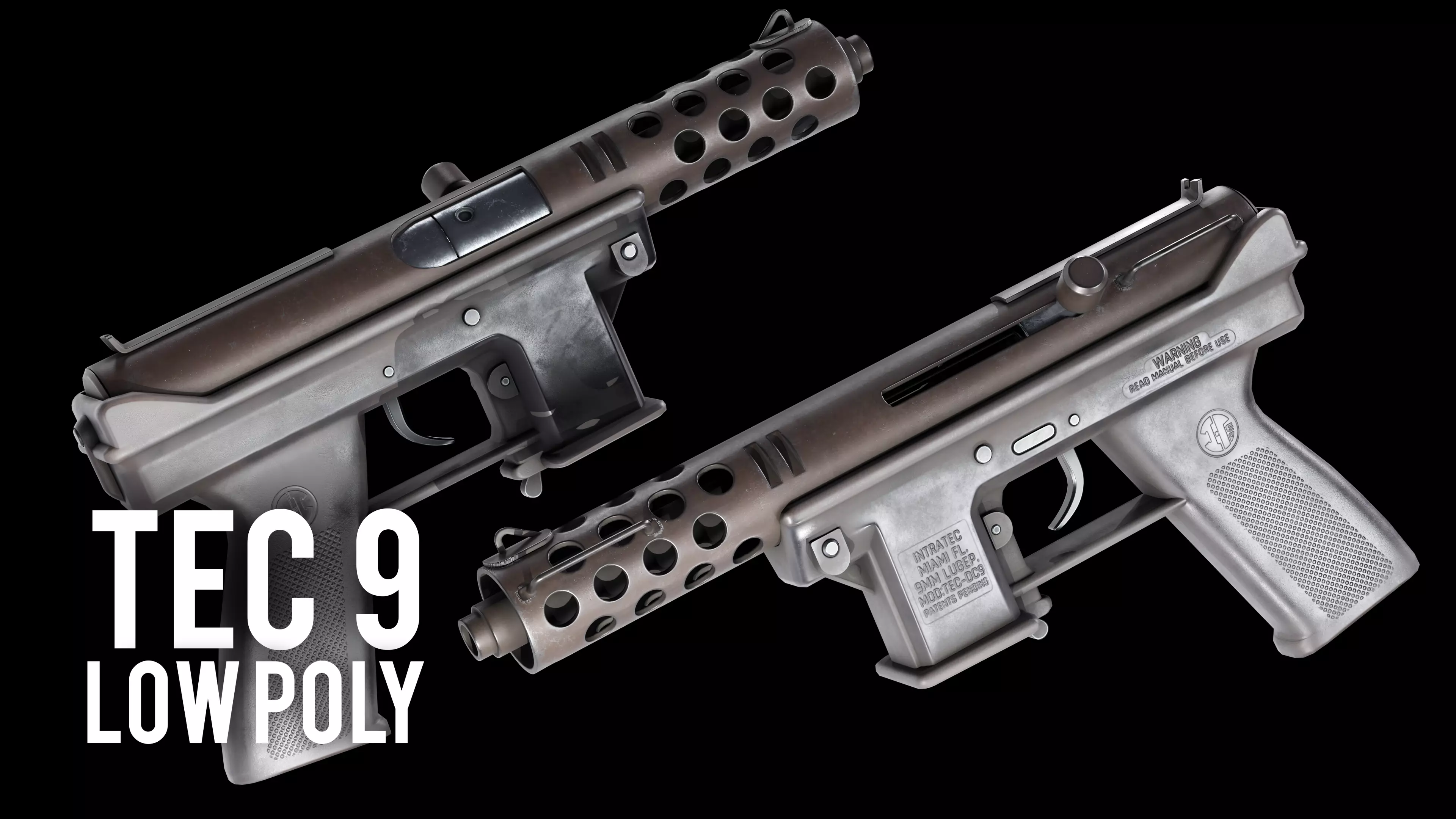 TEC 9 Low Poly Low-poly 3D model_0