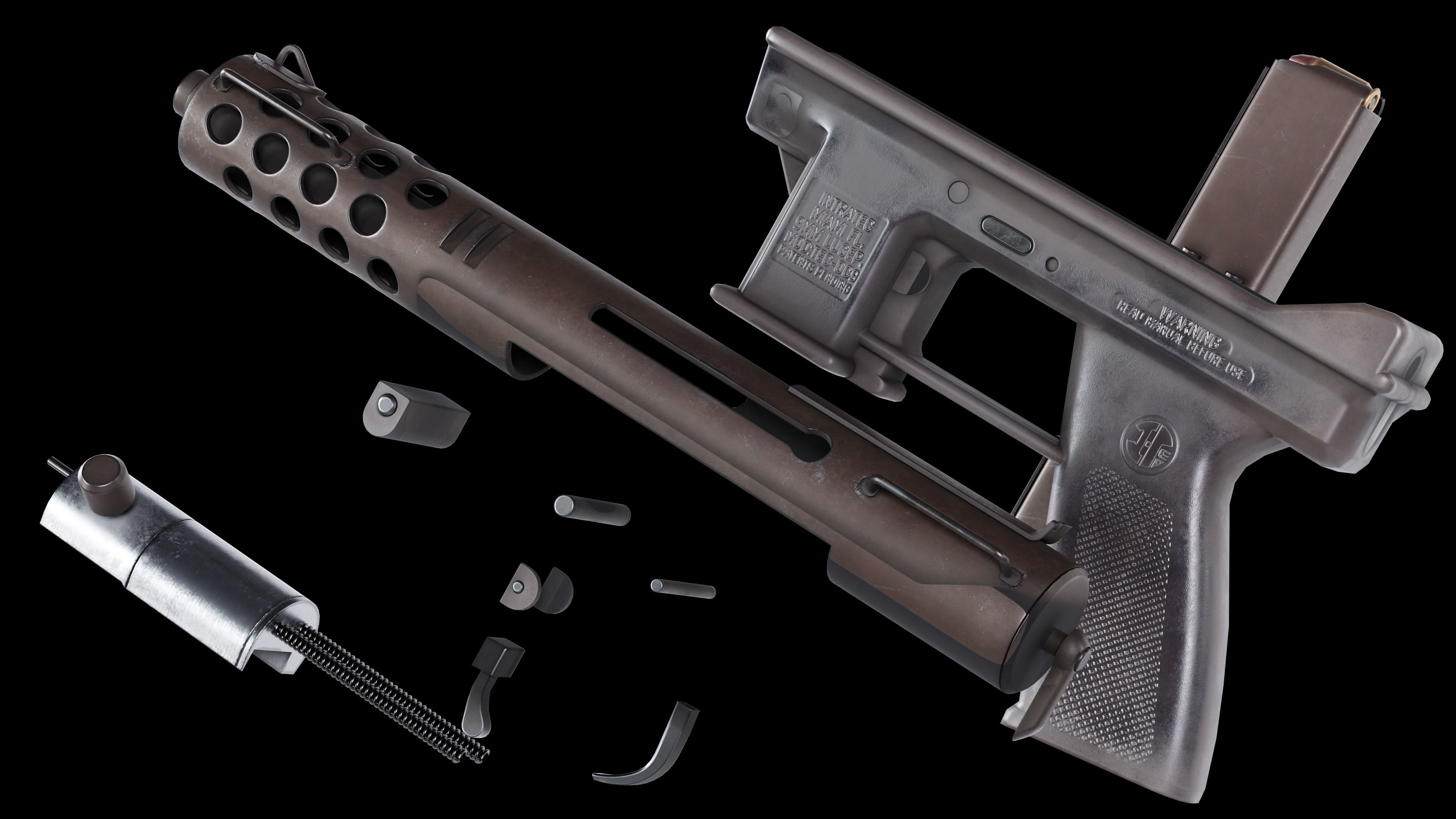 TEC 9 Low Poly Low-poly 3D model_5