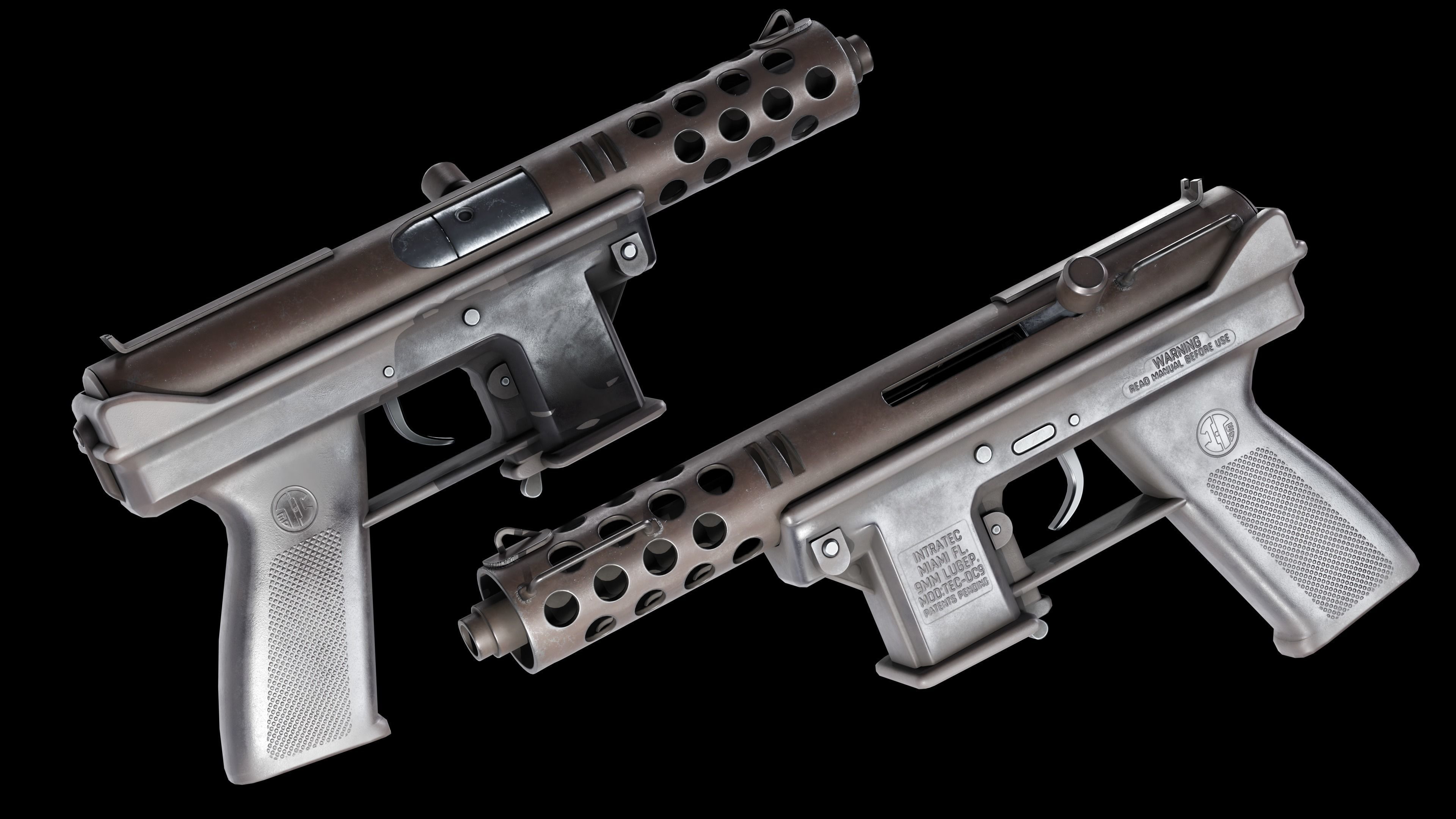 TEC 9 Low Poly Low-poly 3D model_2