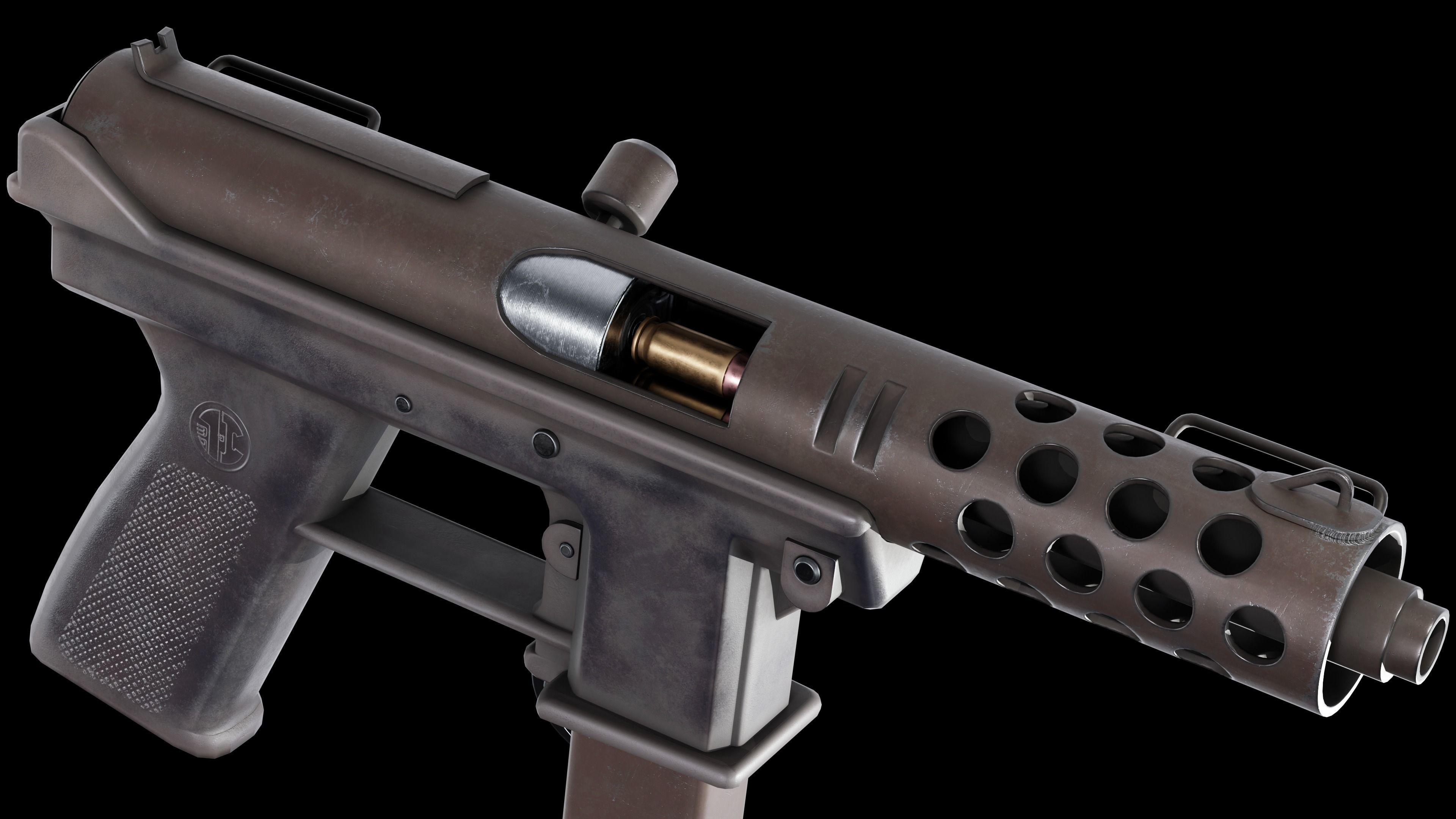 TEC 9 Low Poly Low-poly 3D model_3