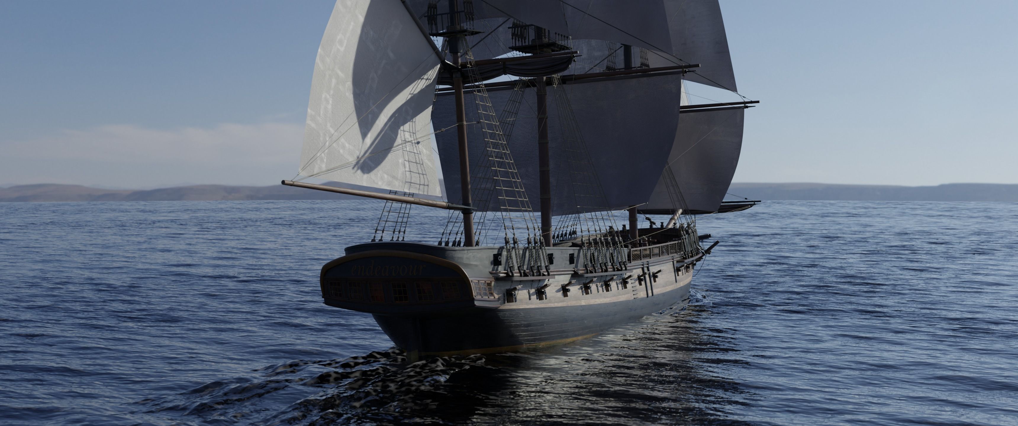 PBR-Endeavour sailing frigate  3D model_2
