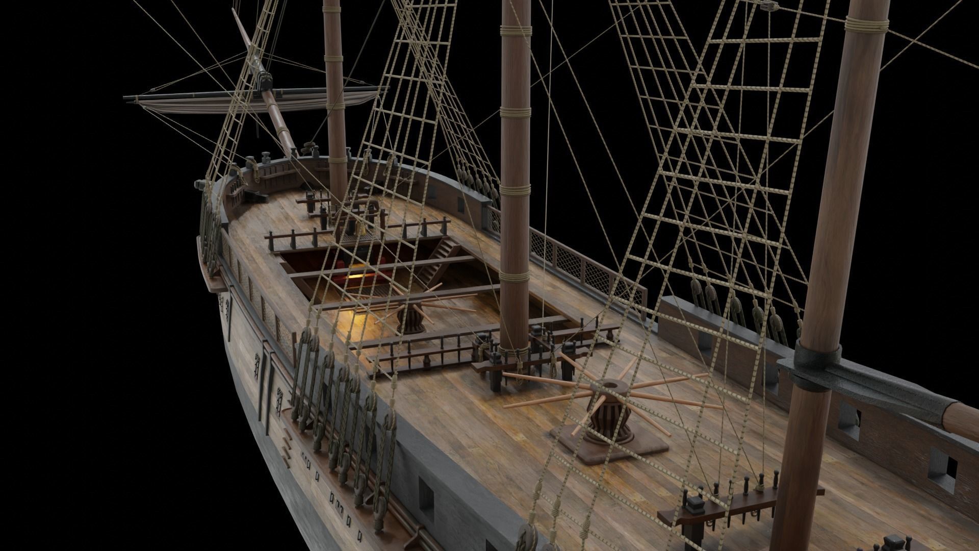 PBR-Endeavour sailing frigate  3D model_26
