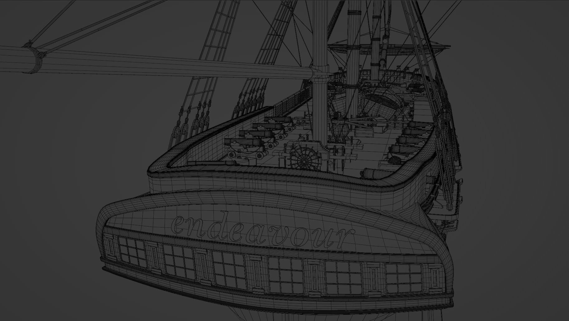 PBR-Endeavour sailing frigate  3D model_16