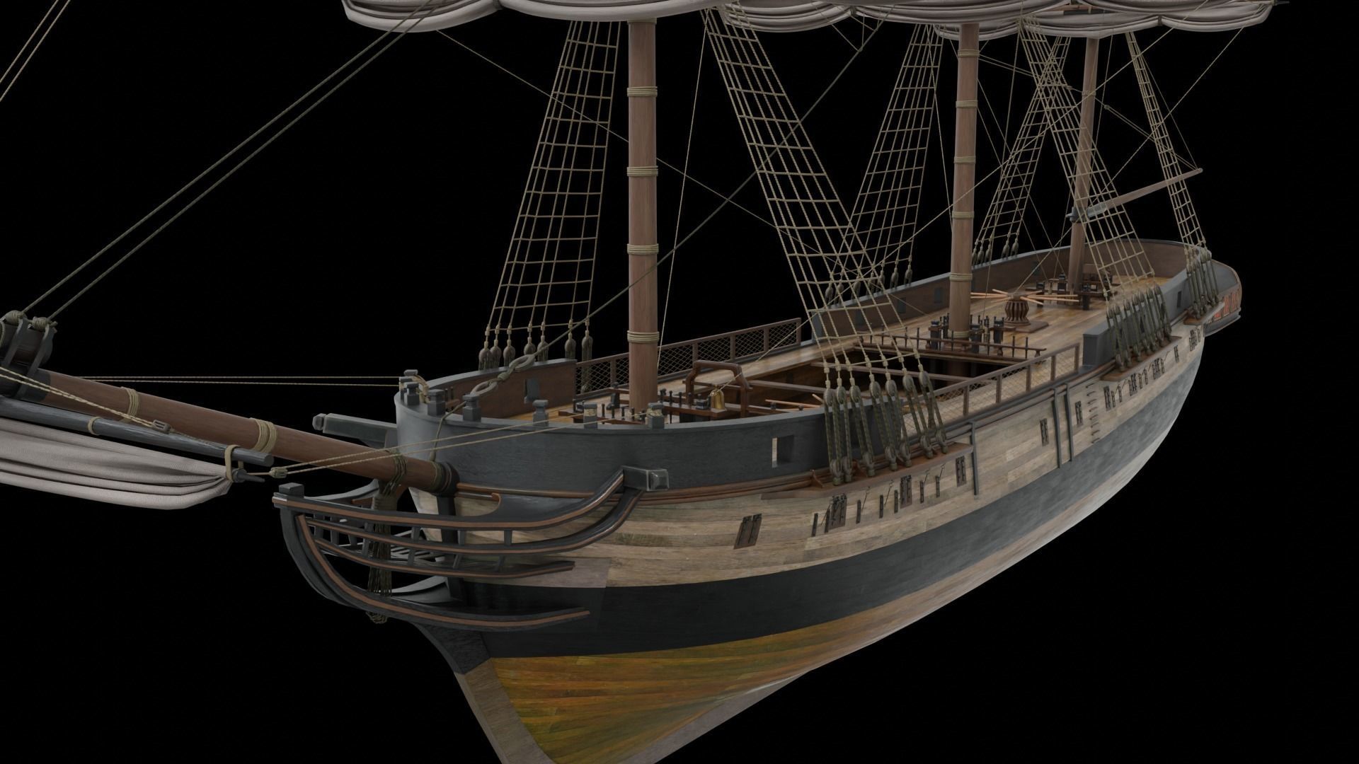 PBR-Endeavour sailing frigate  3D model_25