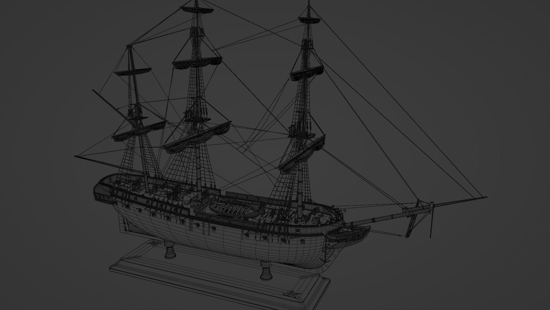 PBR-Endeavour sailing frigate  3D model_14