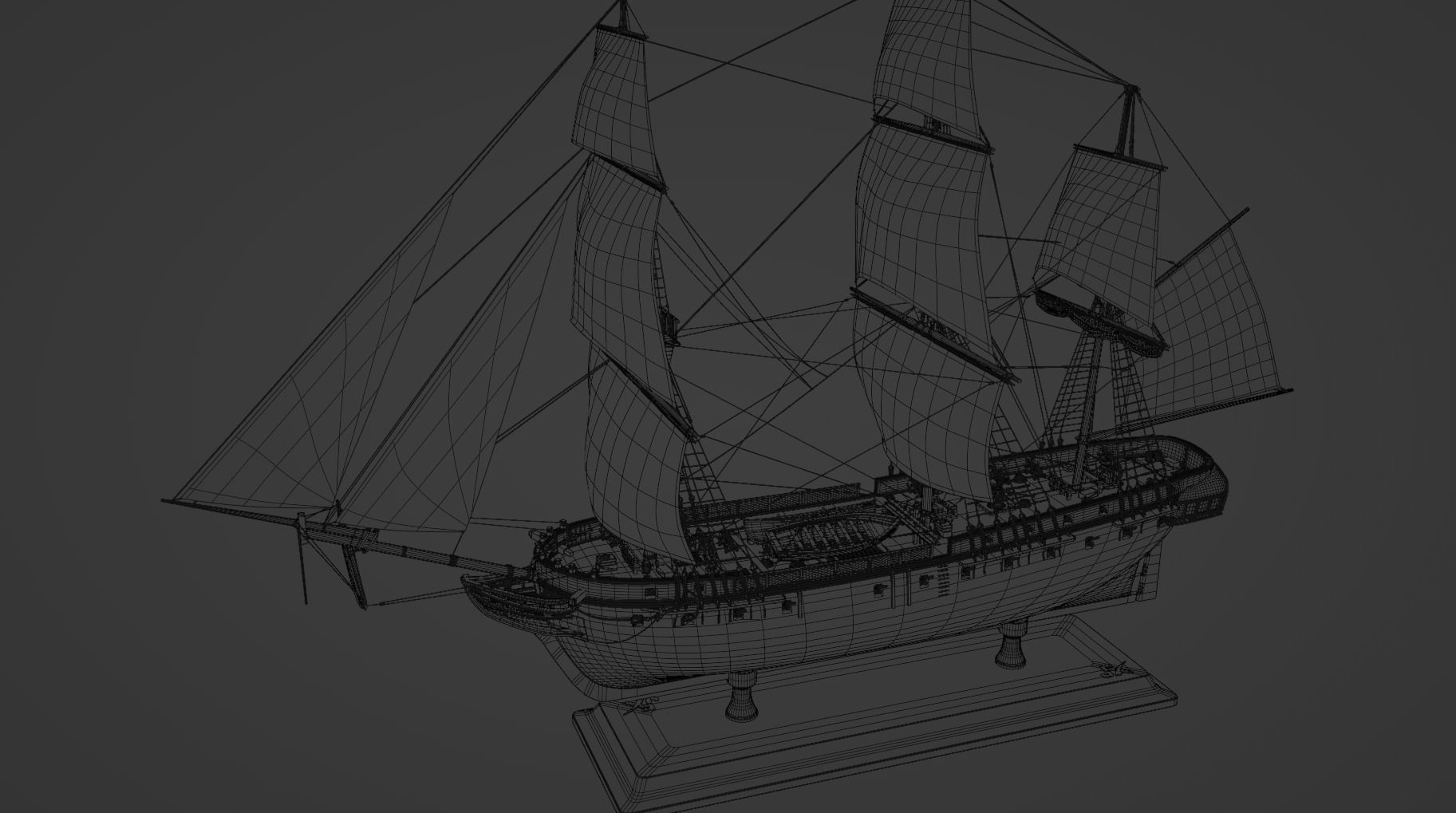 PBR-Endeavour sailing frigate  3D model_18