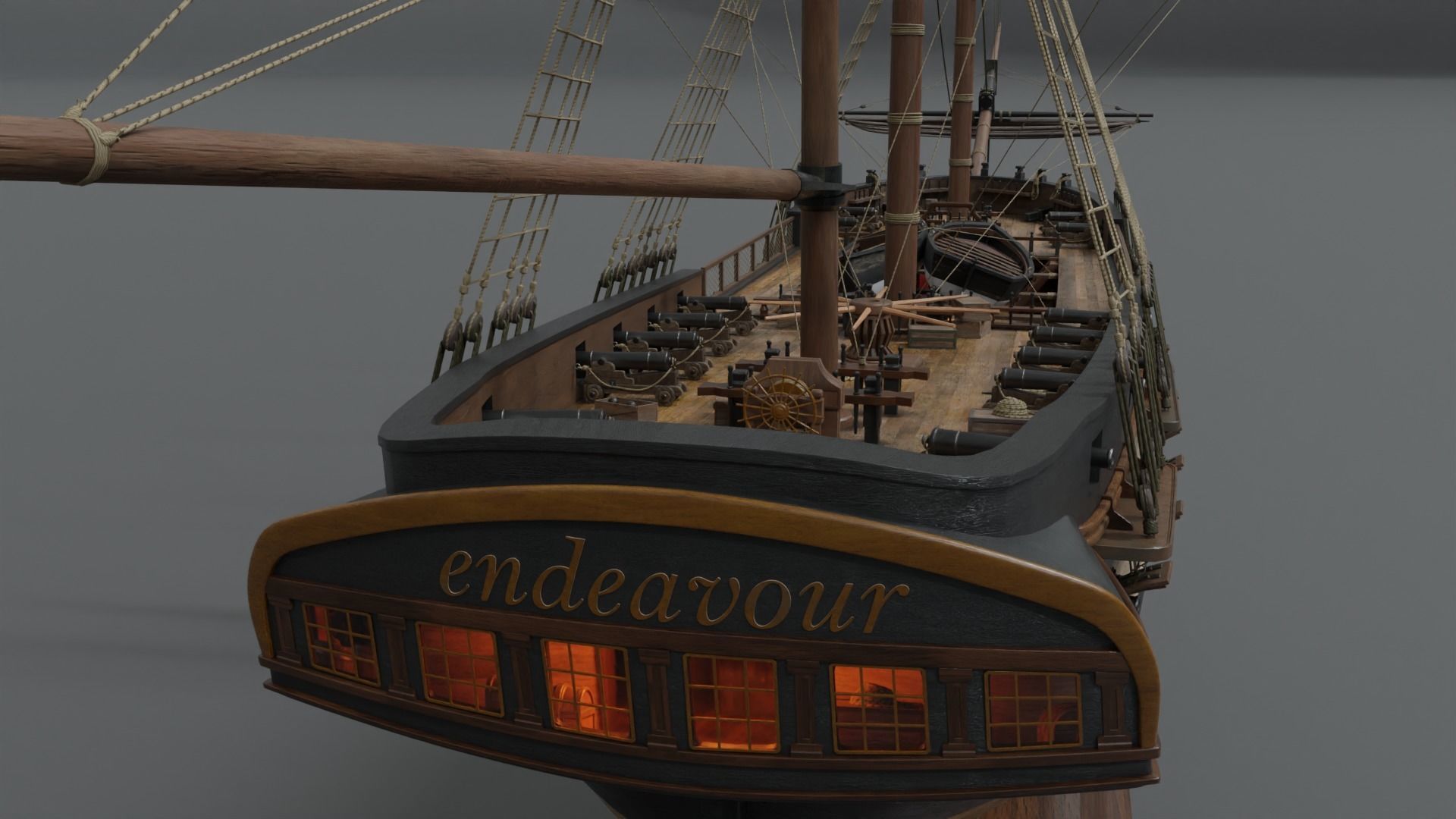 PBR-Endeavour sailing frigate  3D model_15