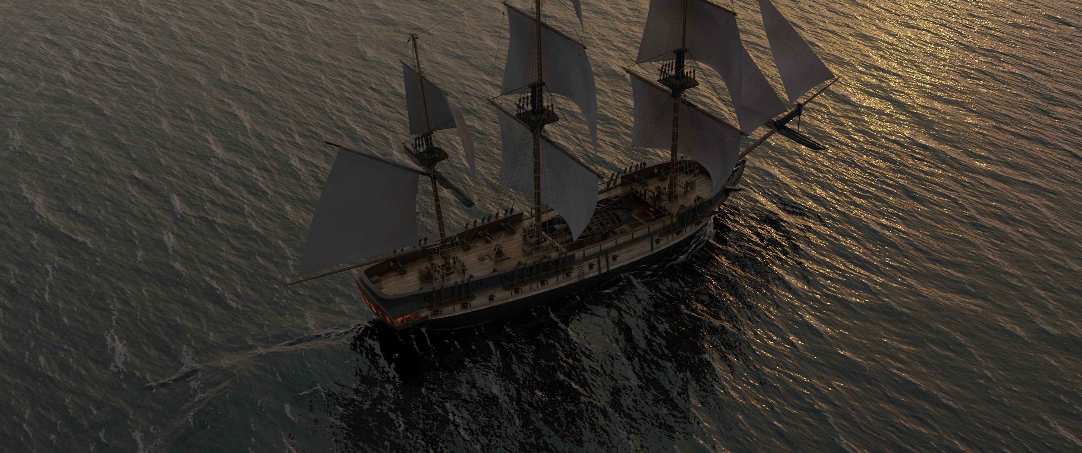 PBR-Endeavour sailing frigate  3D model_3
