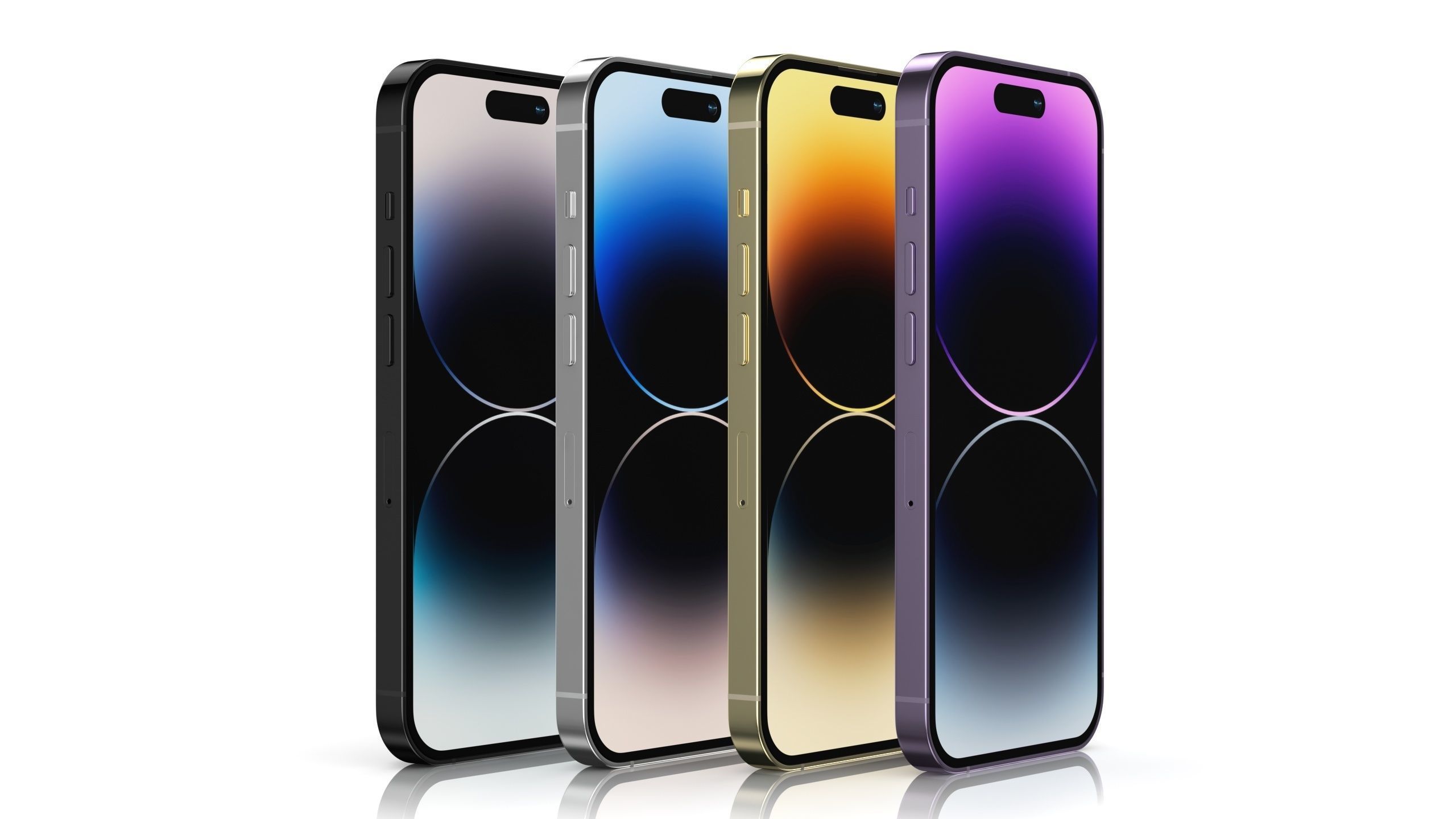 Apple iPhone 14 Pro All color Low-poly 3D model_2