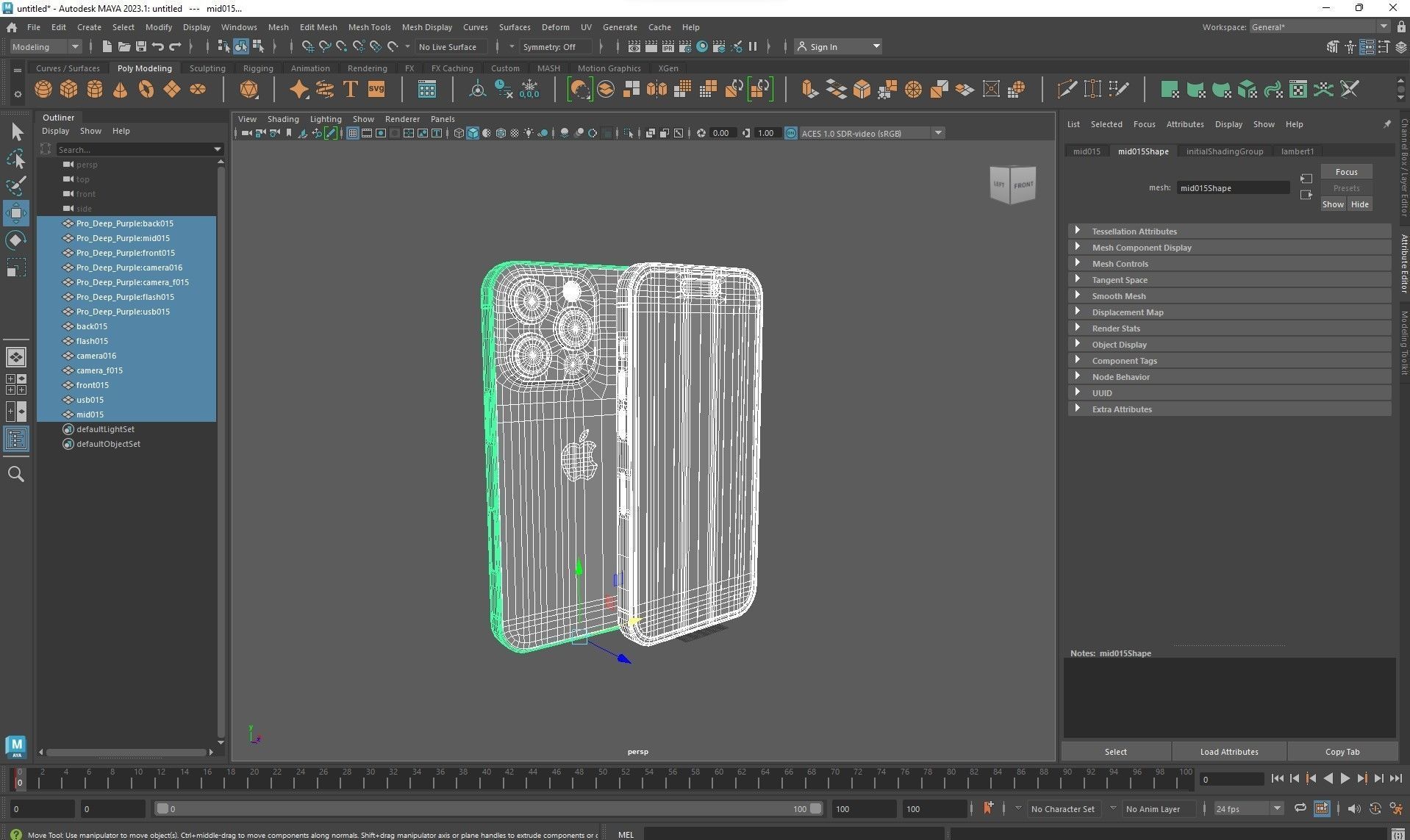 Apple iPhone 14 Pro All color Low-poly 3D model_74