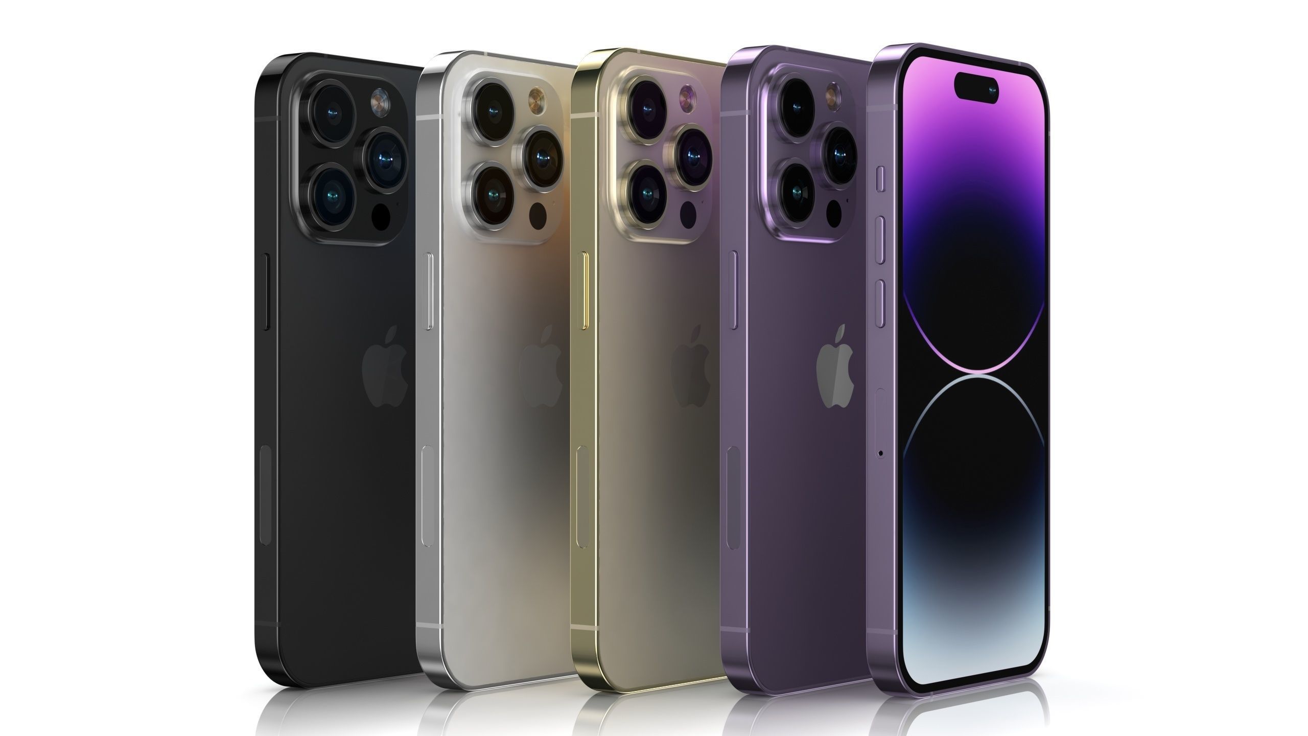 Apple iPhone 14 Pro All color Low-poly 3D model_1