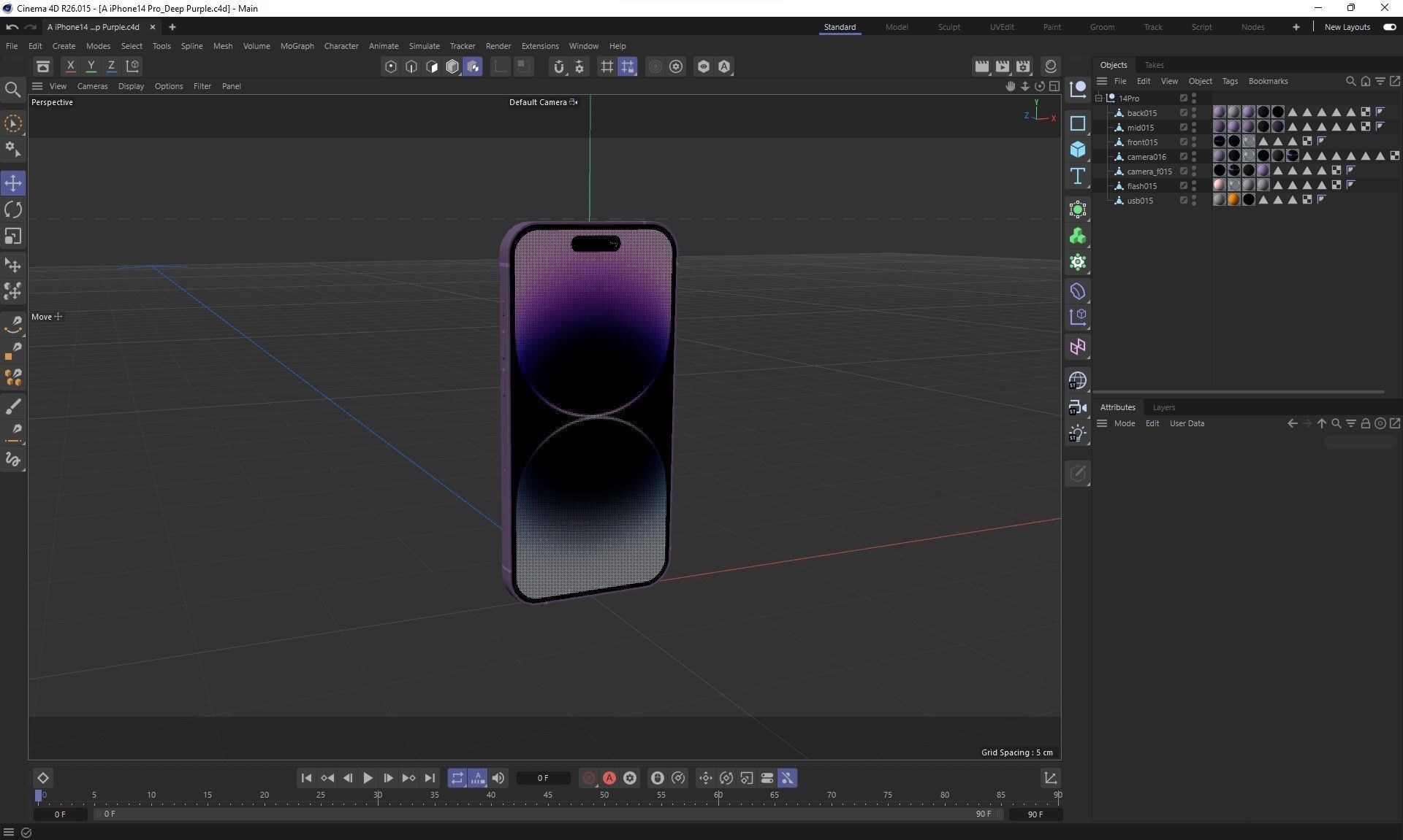 Apple iPhone 14 Pro All color Low-poly 3D model_58