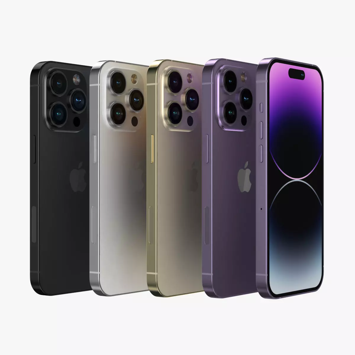 Apple iPhone 14 Pro All color Low-poly 3D model_0