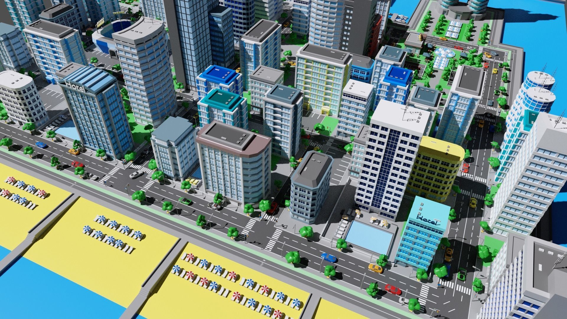 City 2 Metropolis Low-poly 3D model_8