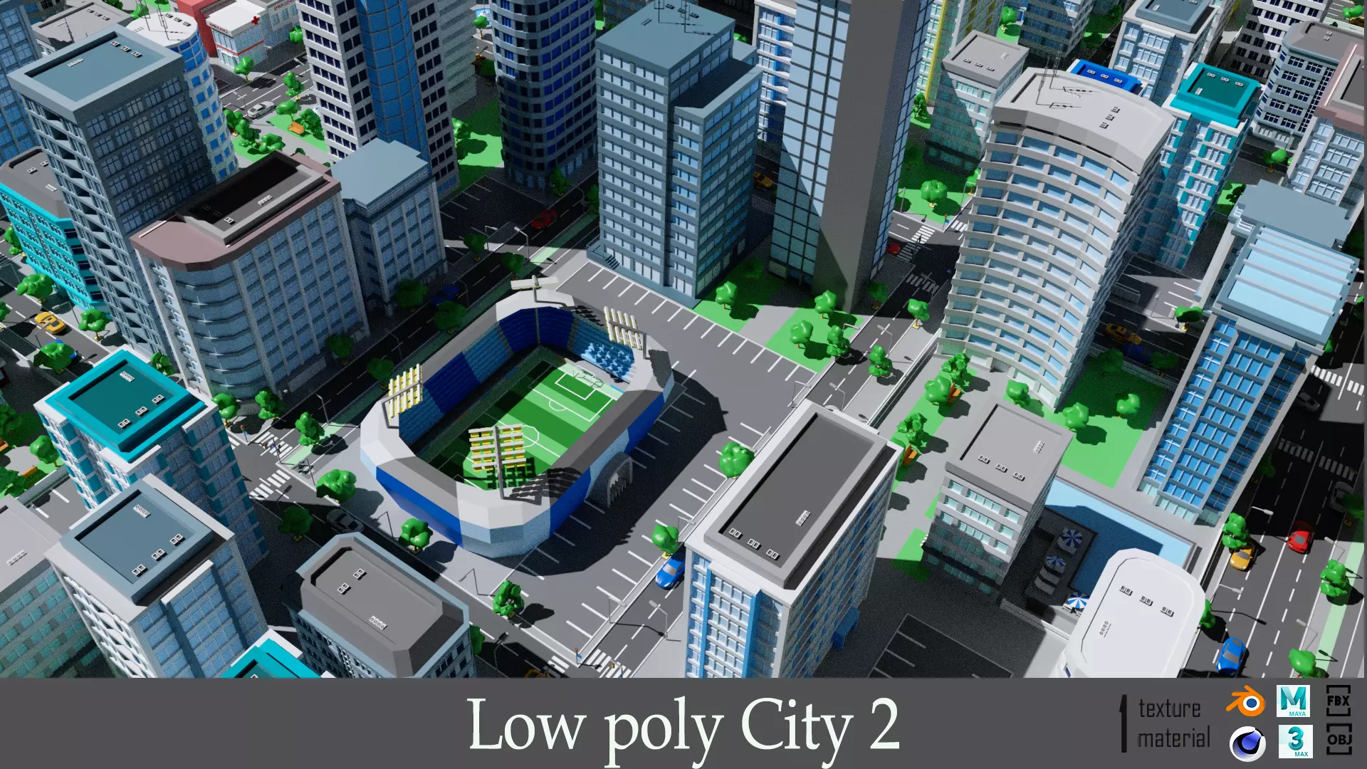 City 2 Metropolis Low-poly 3D model_0