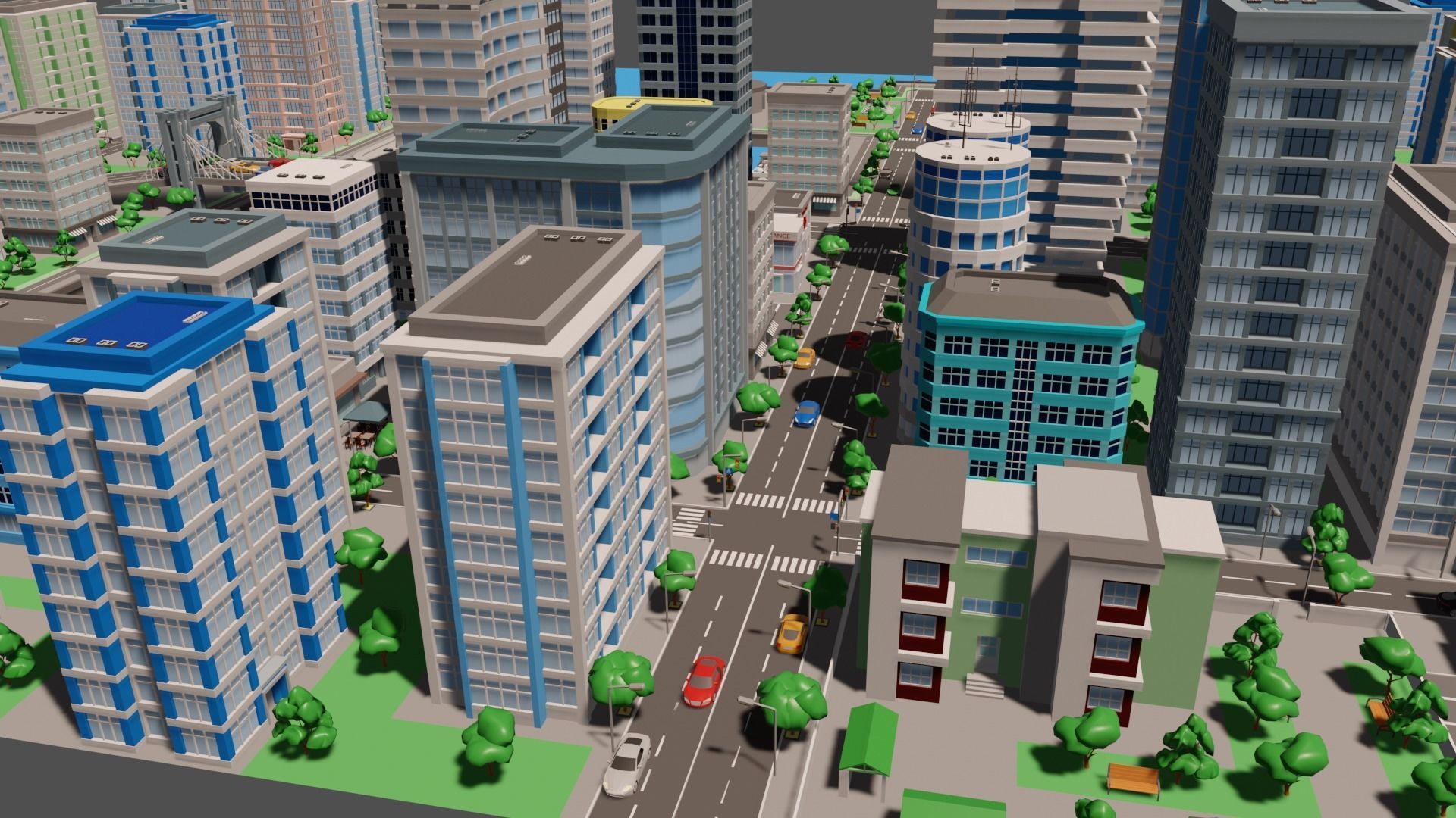City 2 Metropolis Low-poly 3D model_9