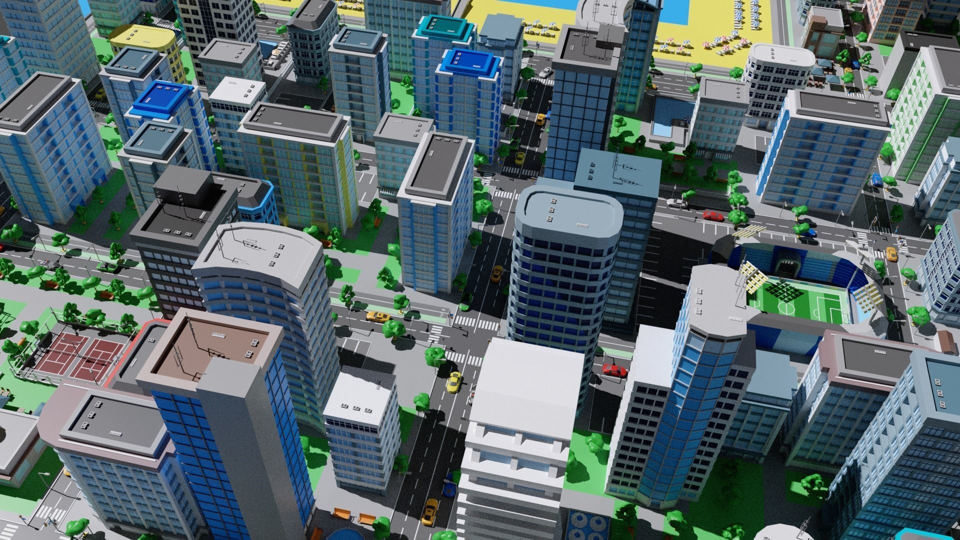 City 2 Metropolis Low-poly 3D model_4