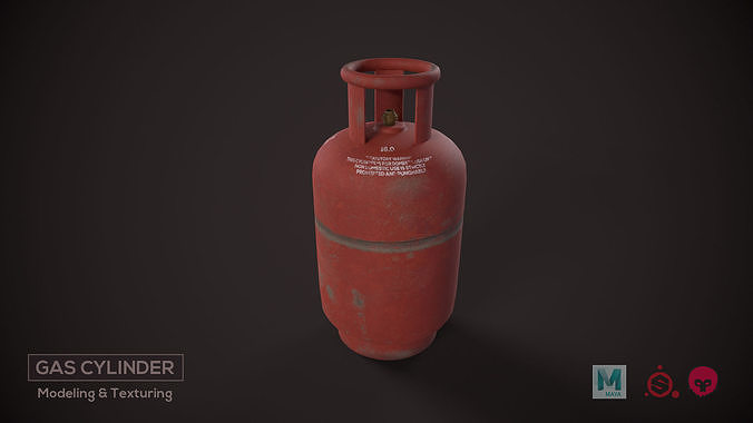 Indian Gas cylinder Low-poly 3D model