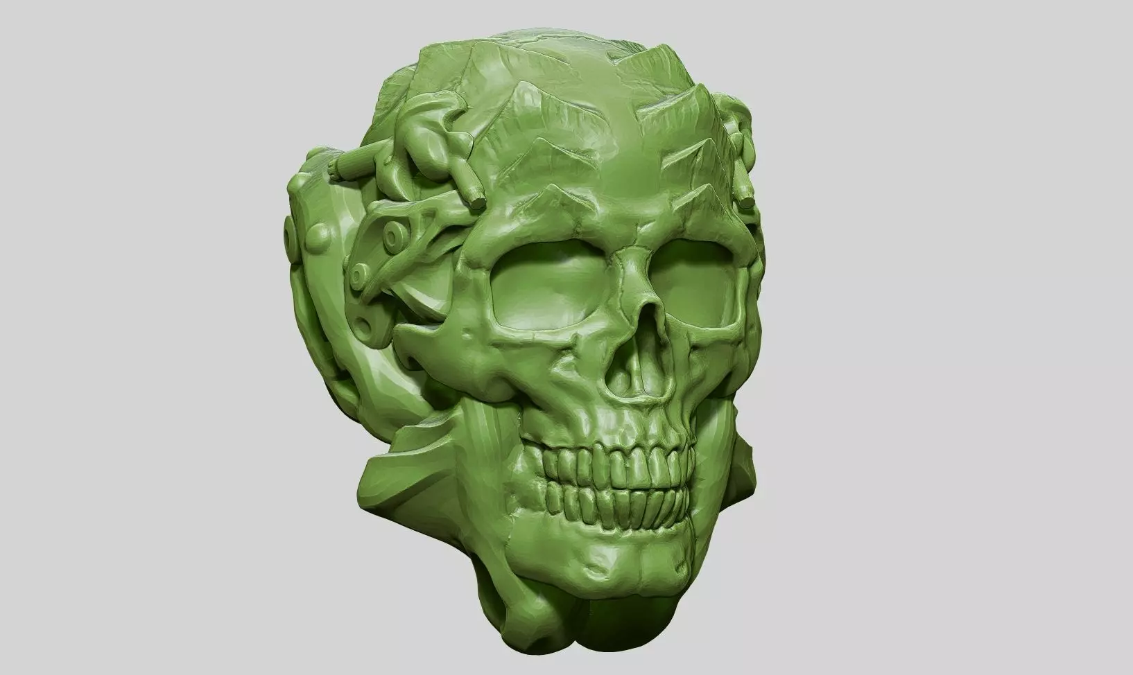 skull robot head a06 3D print model 3D print model