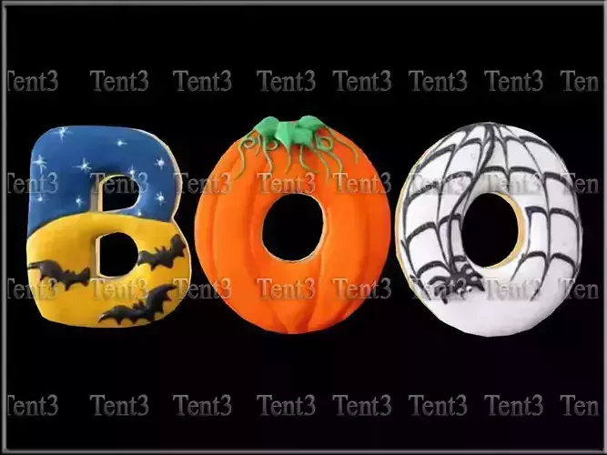 Halloween Cookie Boo 03 Low-poly 3D model