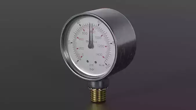 Pressure Gauge Low-poly 3D model