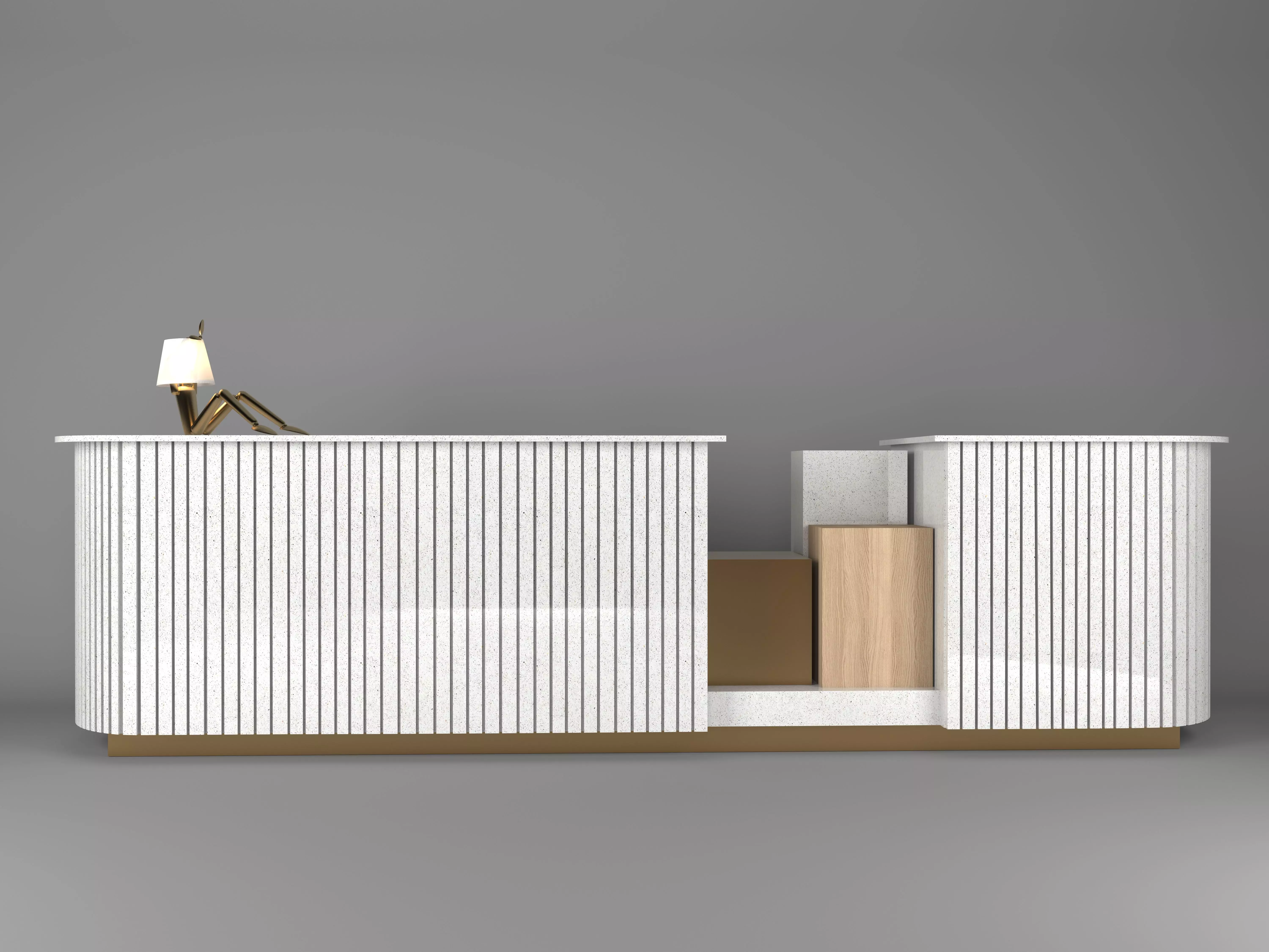 Counter reception desk wood 3D model