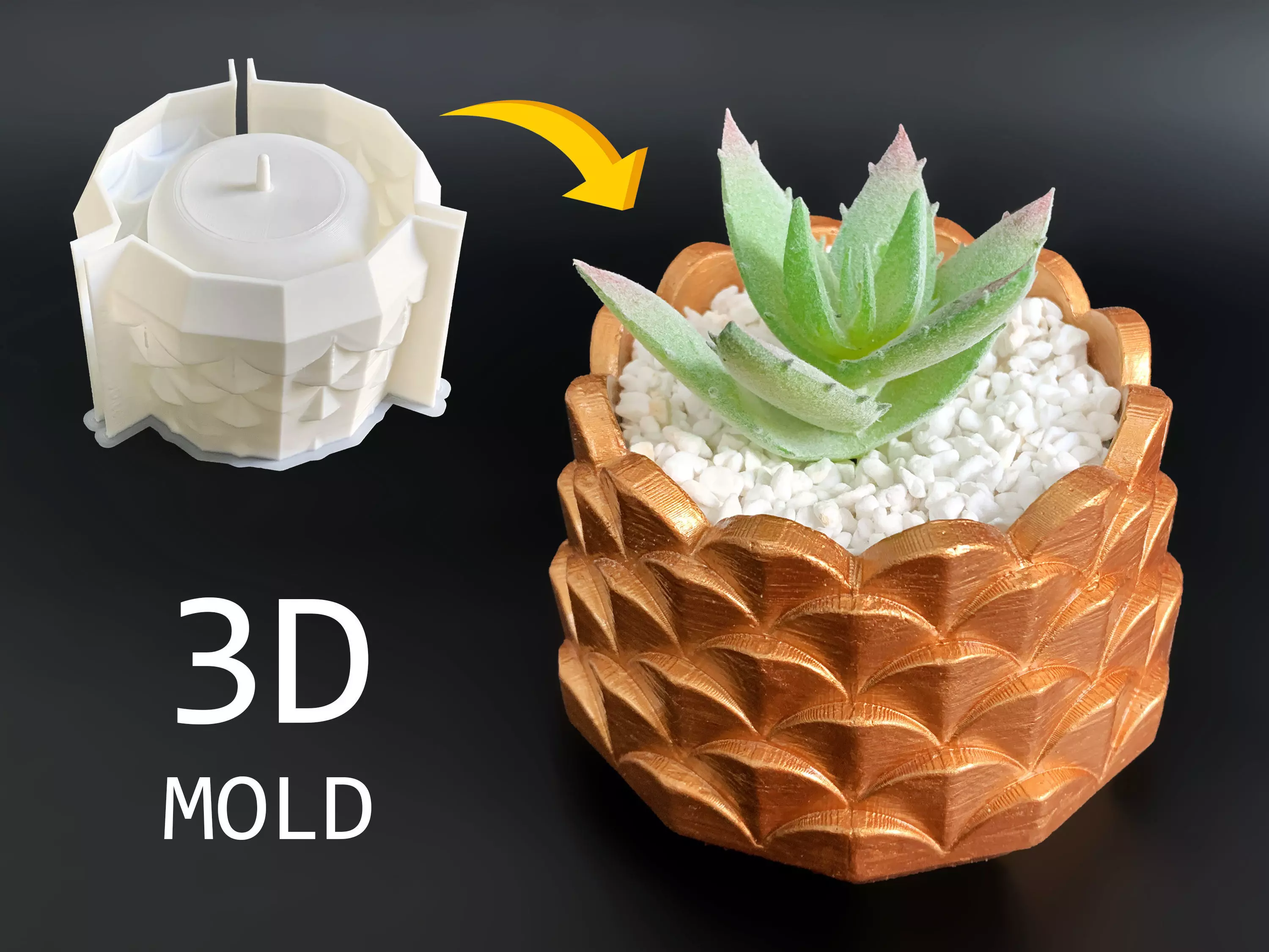 Geometric Pot 3D mold printing - Include Pot file for print 3D print model_0