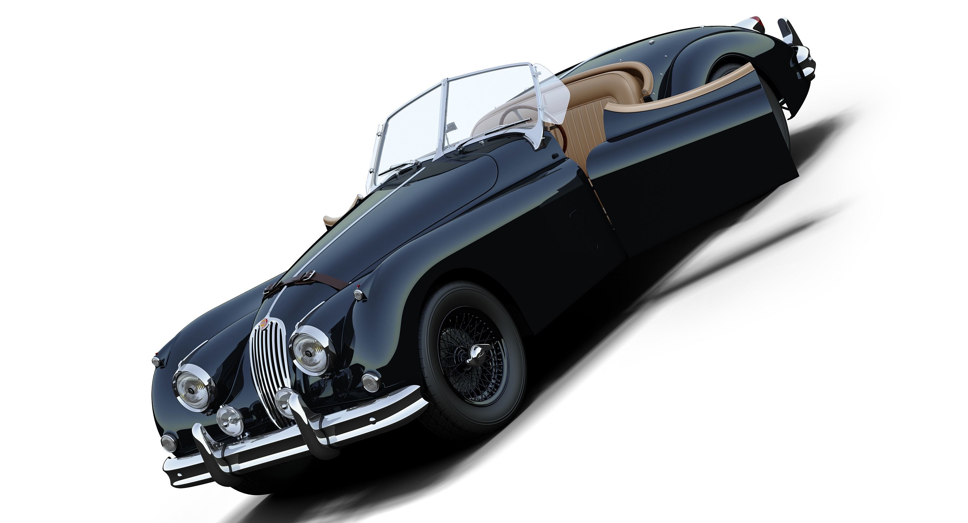 Jaguar XK140 OTS 3D model_10