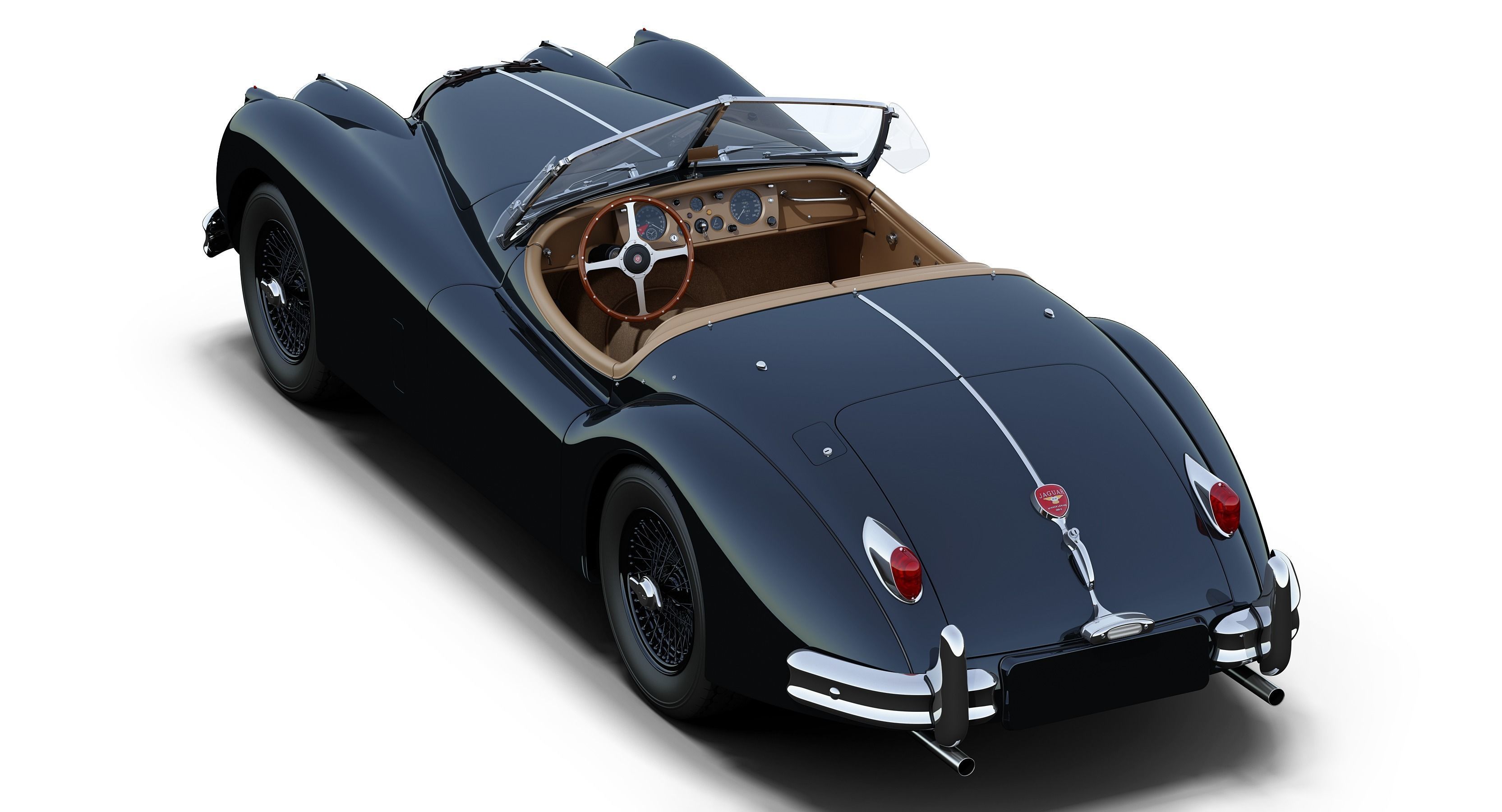 Jaguar XK140 OTS 3D model_8