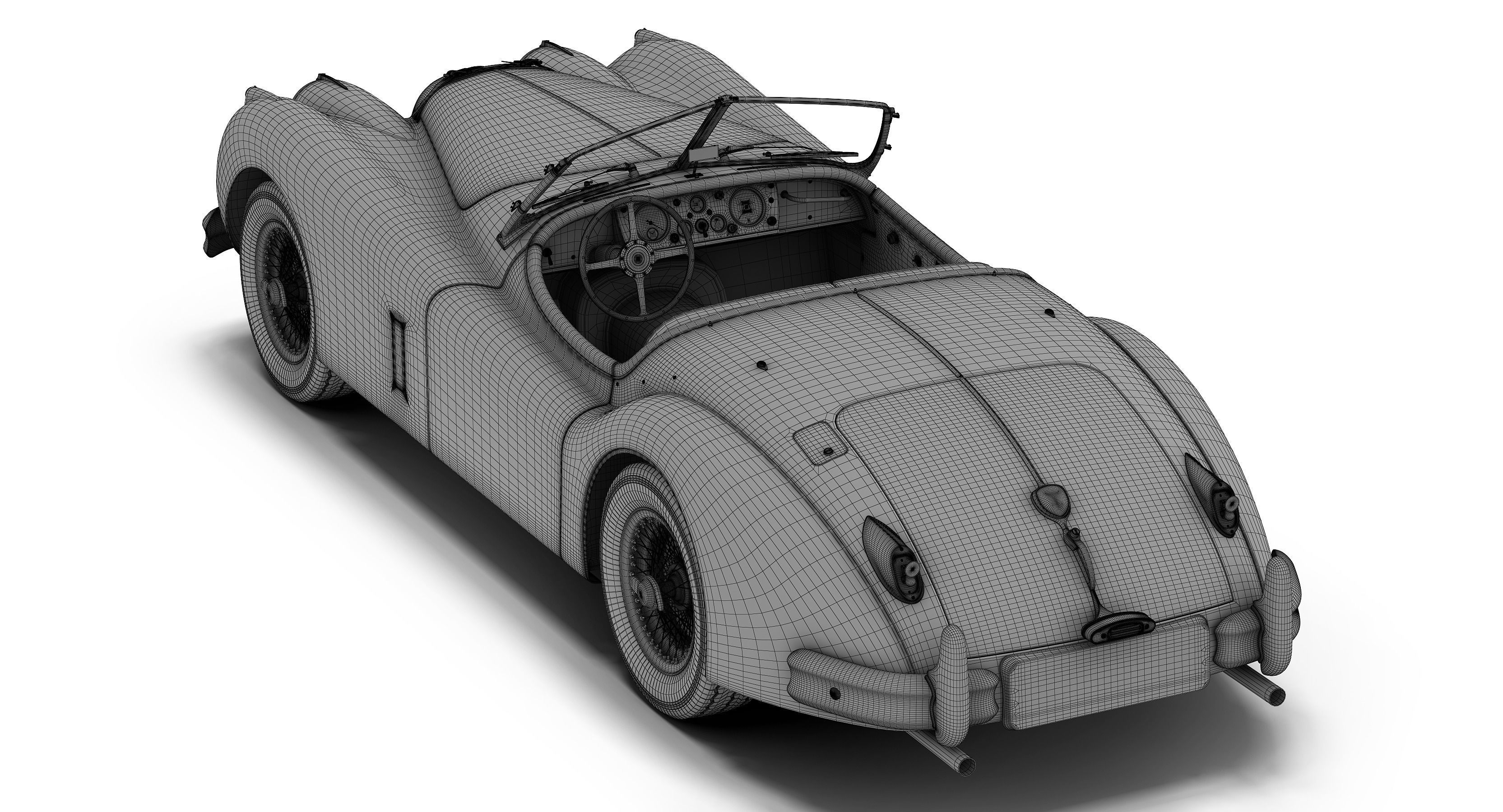 Jaguar XK140 OTS 3D model_9