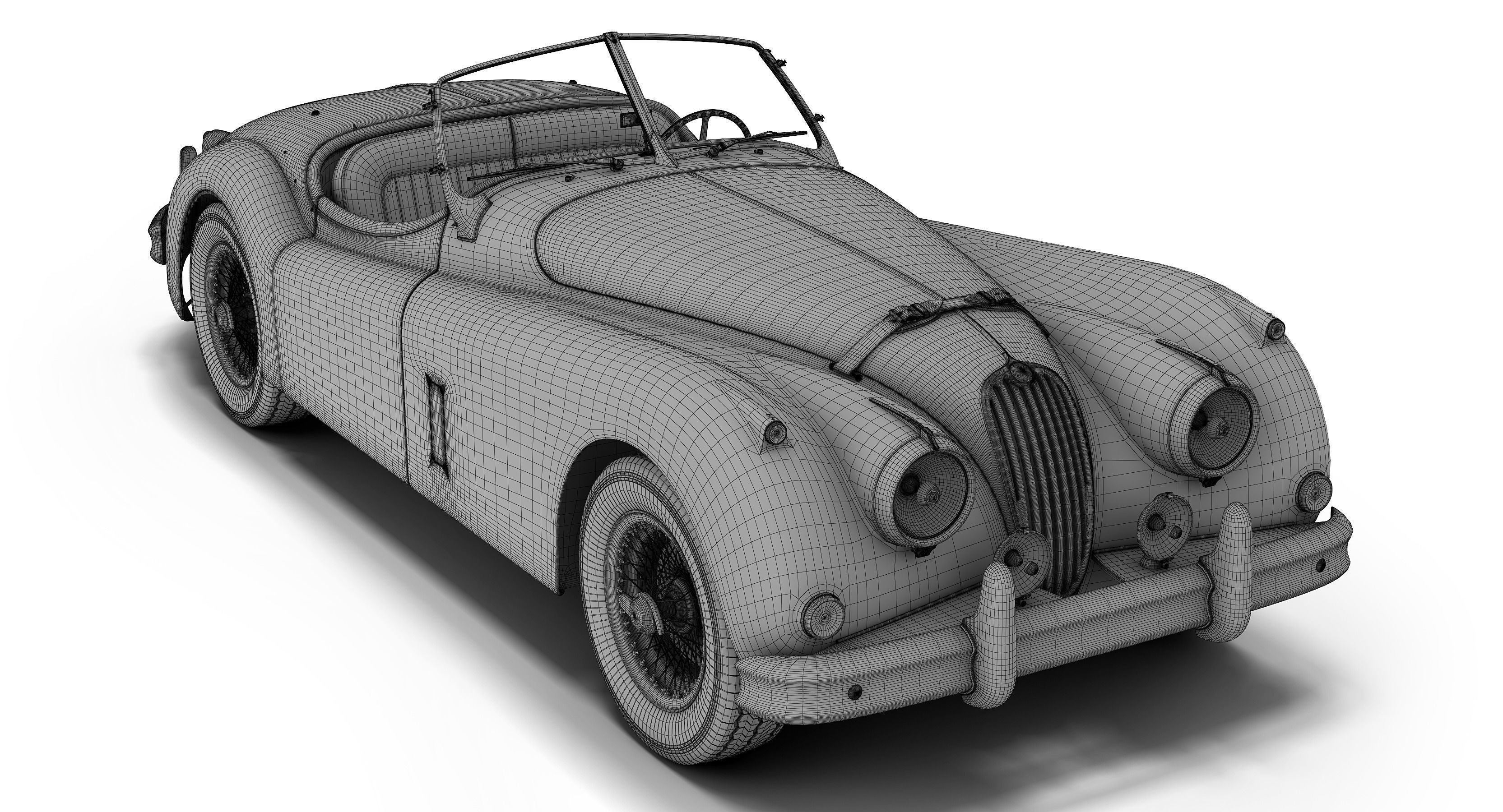 Jaguar XK140 OTS 3D model_1