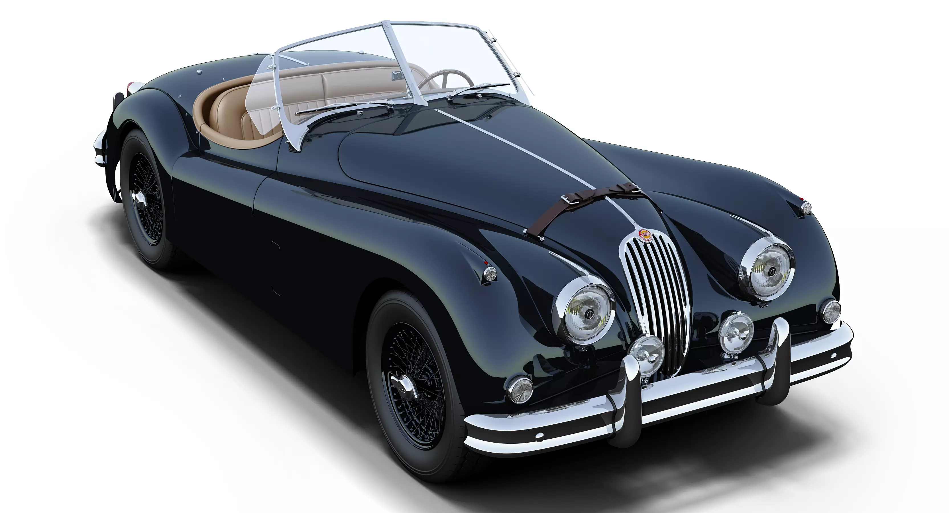 Jaguar XK140 OTS 3D model_0
