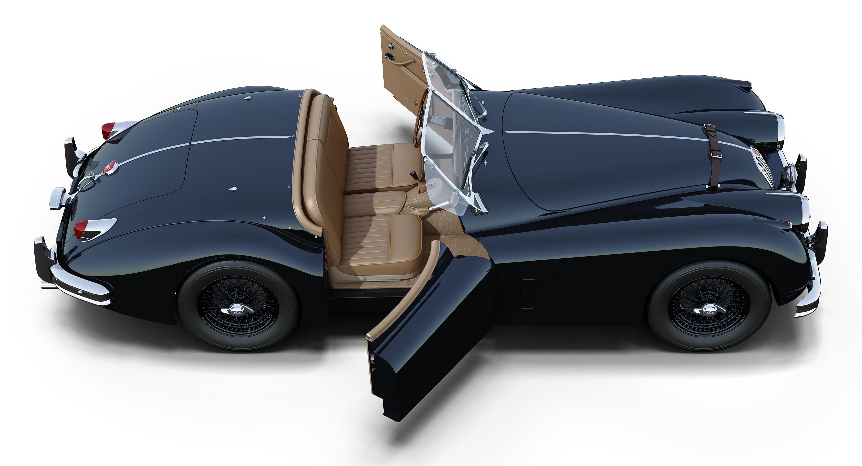 Jaguar XK140 OTS 3D model_2