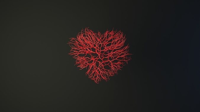 Unrolling Growing Heart Animation 3D model
