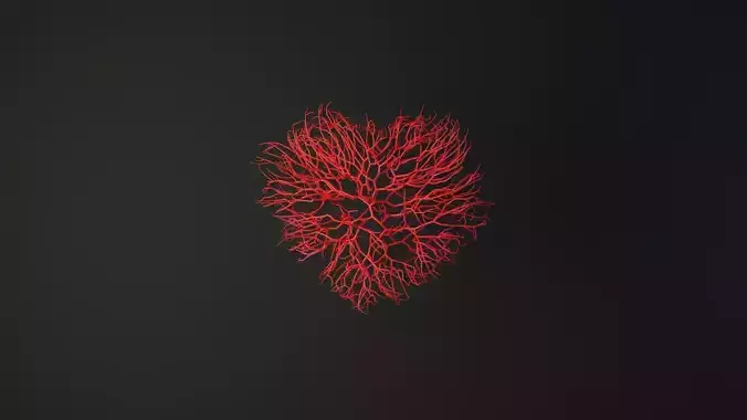 Unrolling Growing Heart Animation