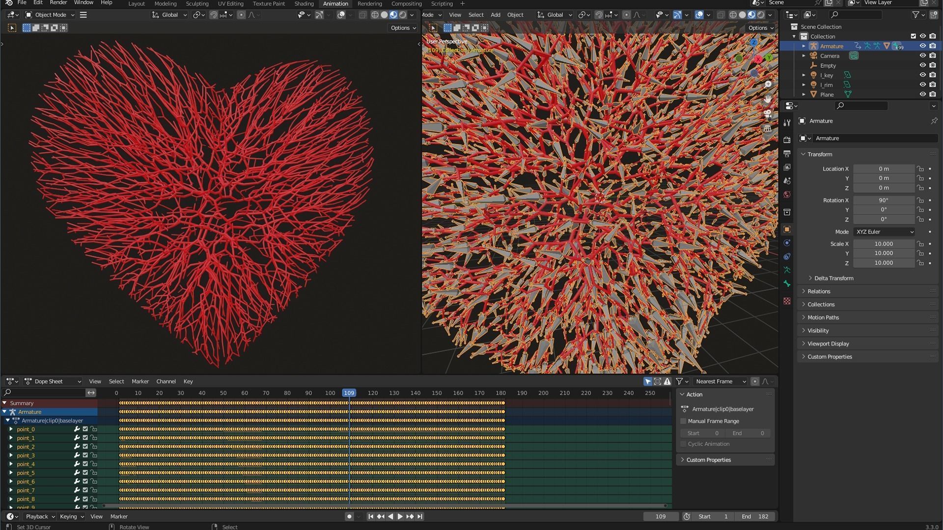 Unrolling Growing Heart Animation 3D model_8