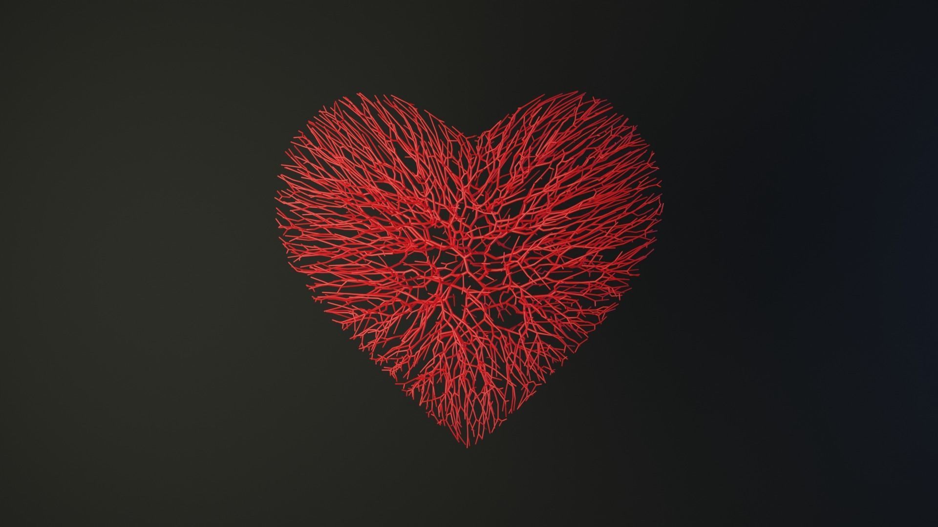 Unrolling Growing Heart Animation 3D model_4