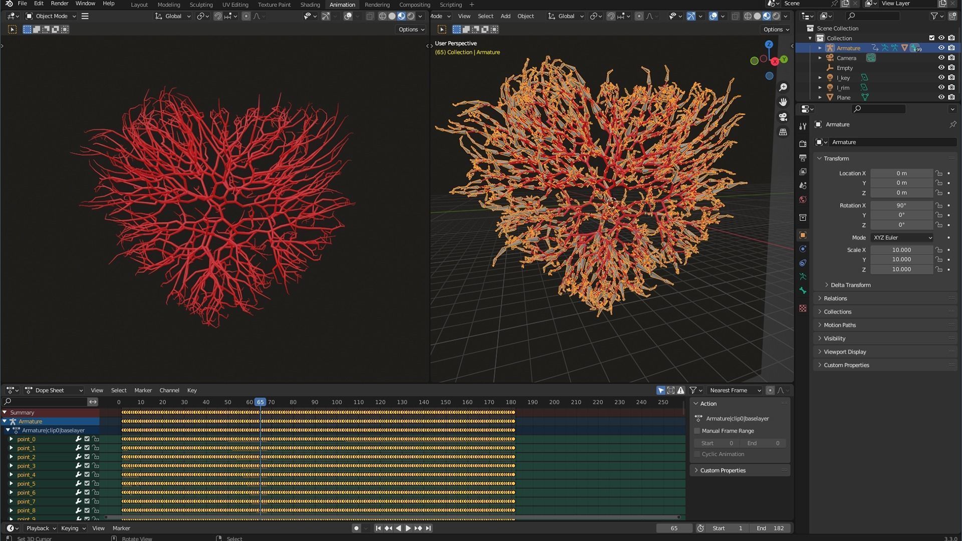 Unrolling Growing Heart Animation 3D model_9